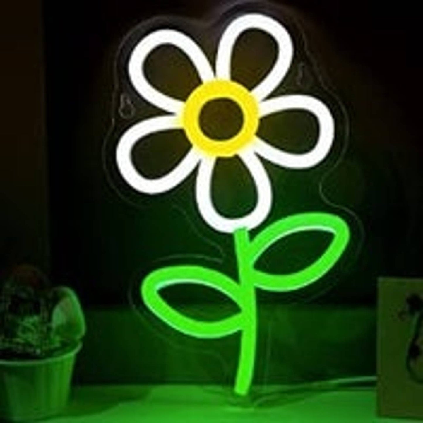 Lovely Bright Colorful Flower Bundle Set LED Night Light Room Wall Decoration