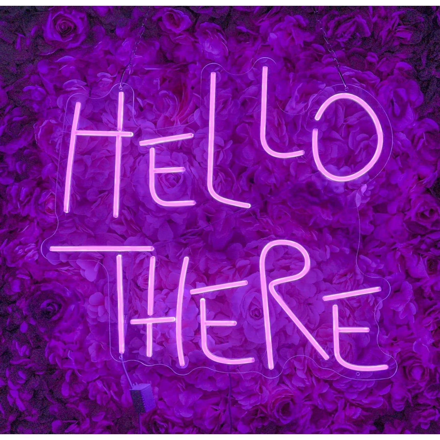 Lovely Bright Purple “Hello There” LED Night Light Room Wall Decoration
