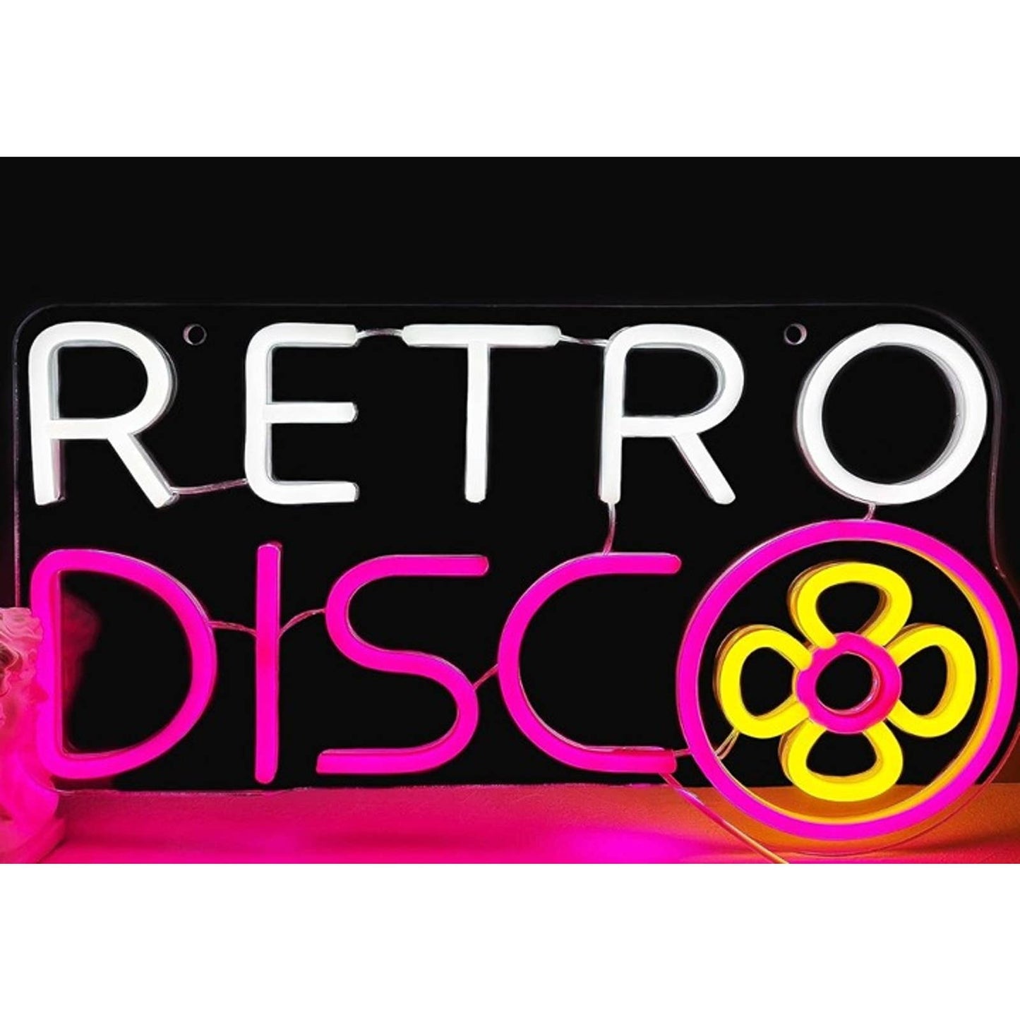 Fun Bright Pink Retro Disco LED Night Light Room Wall Party Decoration
