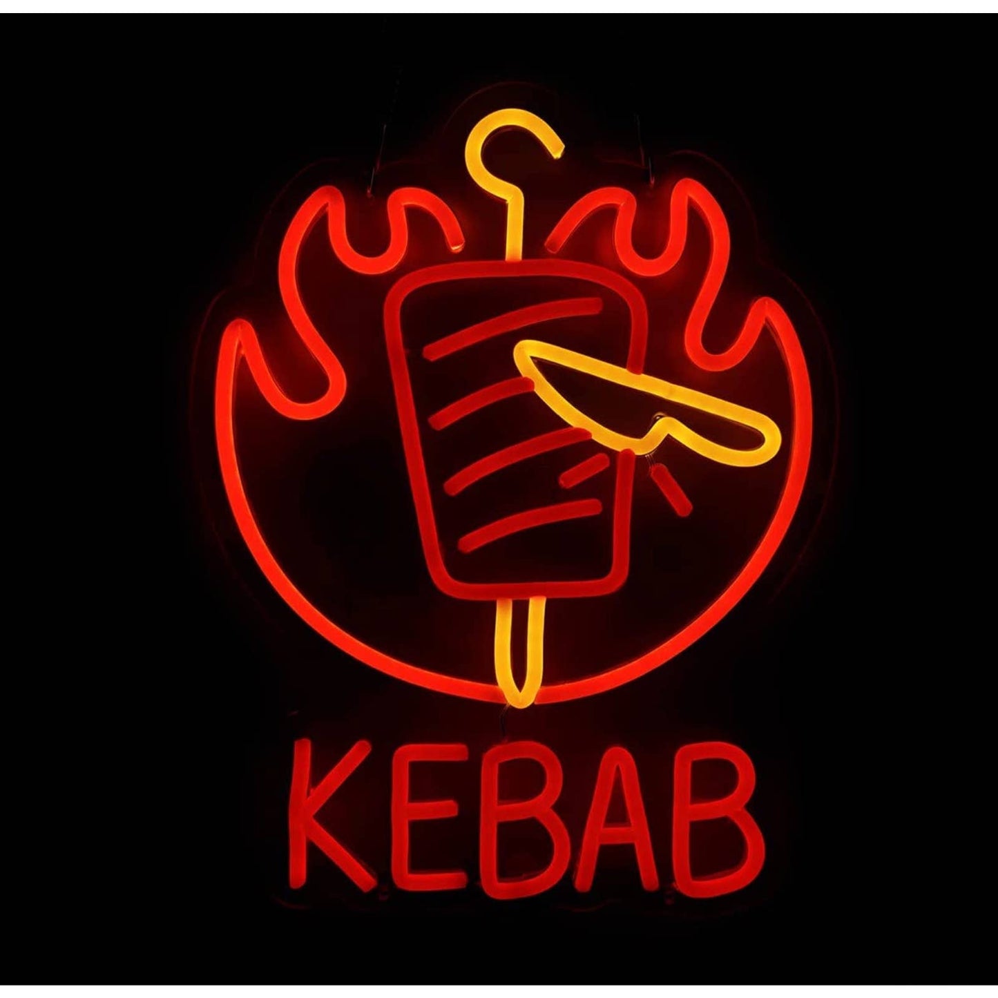 Tasty Bright Kabab LED Night Light Flame Fire Food Decoration