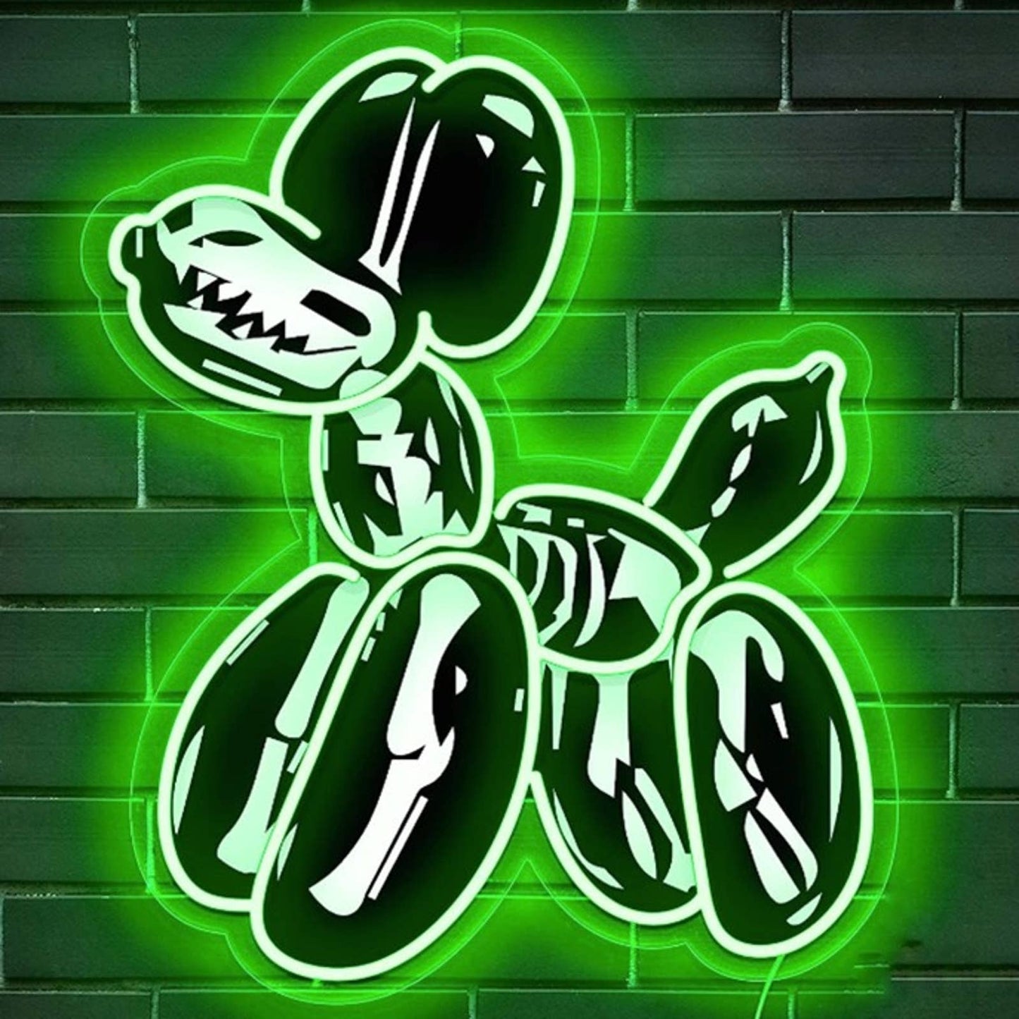 Fun Bright Green X-Ray Balloon Puppy Dog LED Night Light Wall Decoration