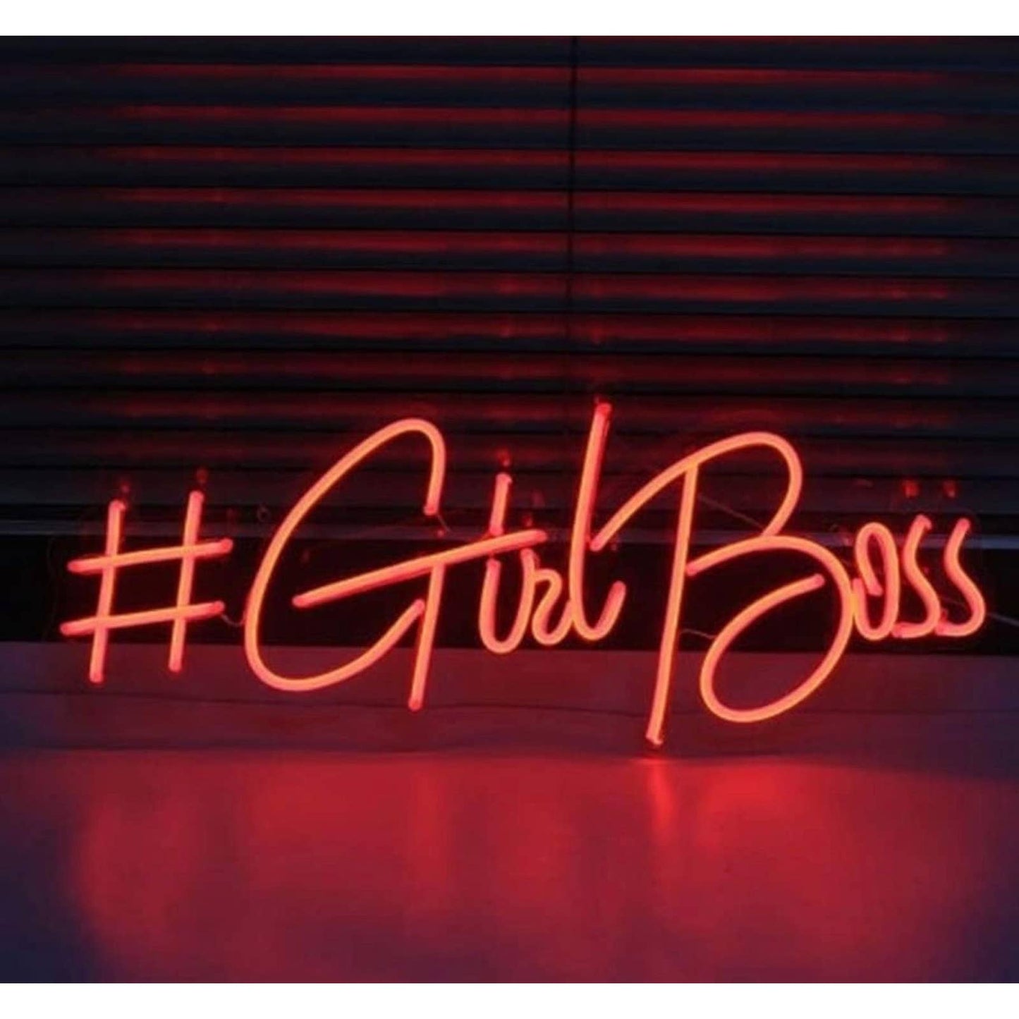 Lovely Bright Red #GirlBoss LED Night Light Business Office Room Wall Decoration