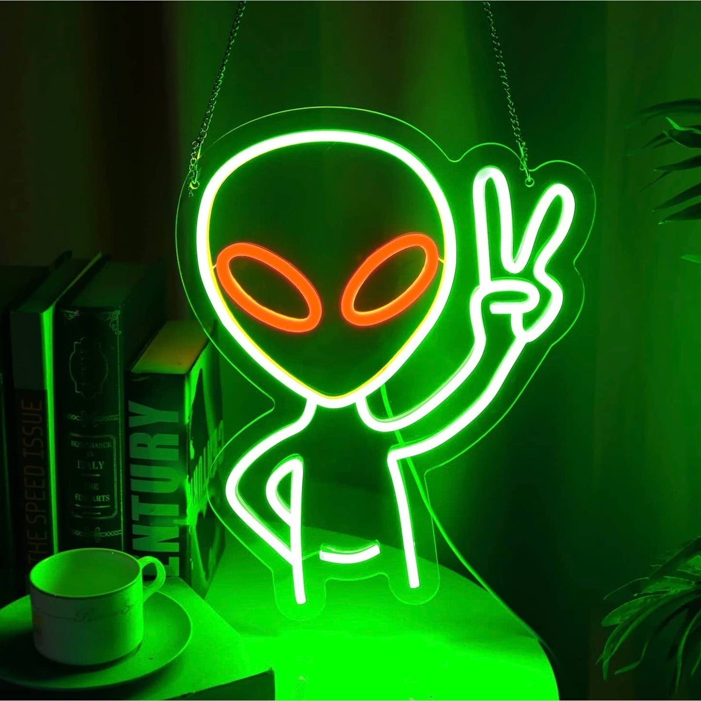 Fun Bright Peaceful Alien LED Night Light Room Wall Decoration