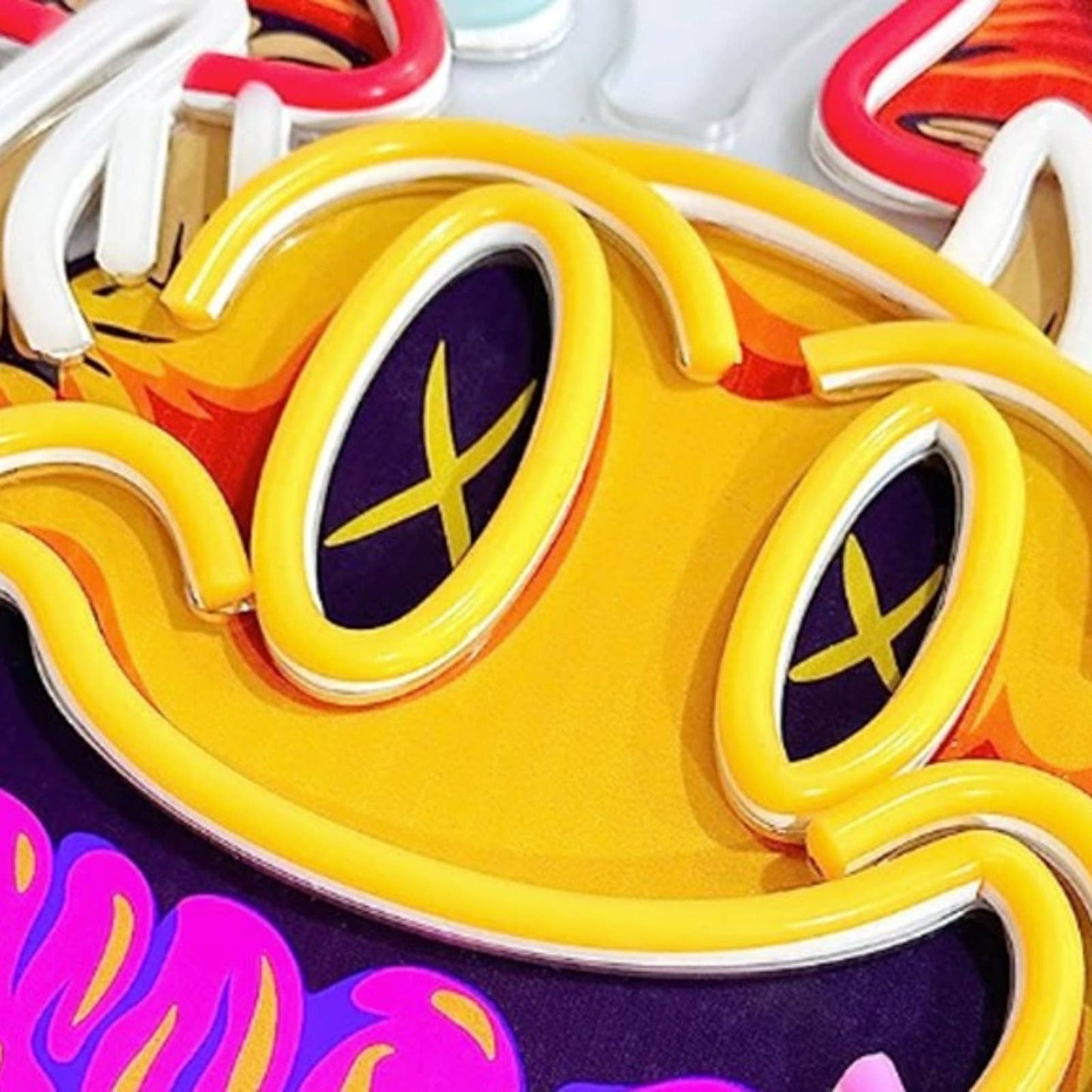 Vivid Bright Colorful Crazy Mushroom Smiley Face LED Night Light Wall Decor