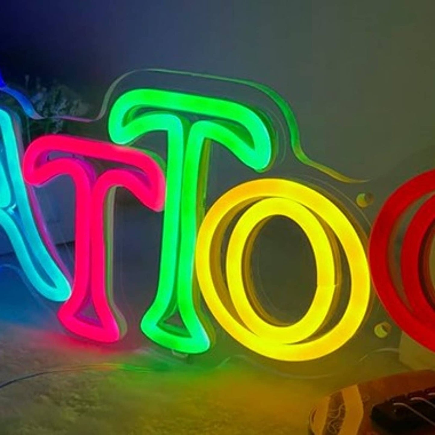 Vivid Bright Rainbow Tattoo LED Night Light Business Room Wall Sign
