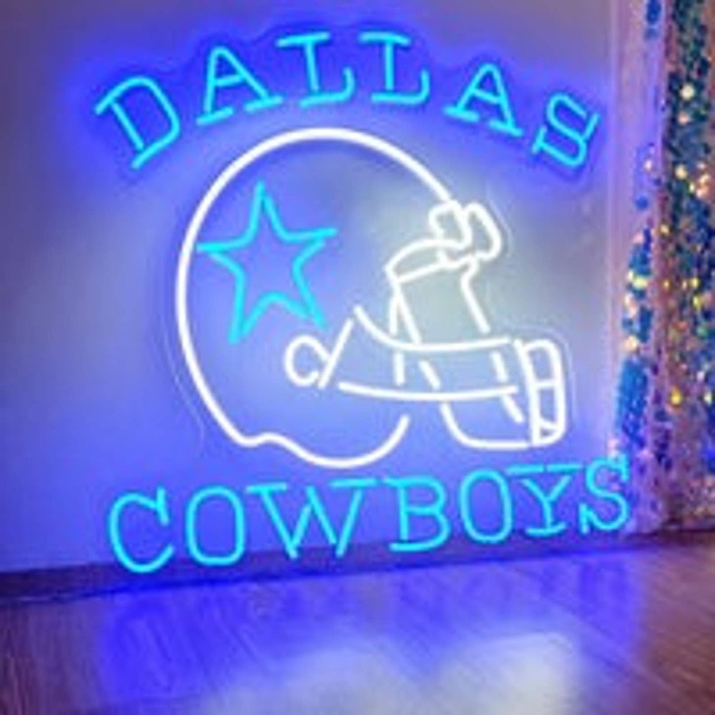 Large Bright Dallas Cowboys LED Game Night Light Room Football Wall Sport Decor