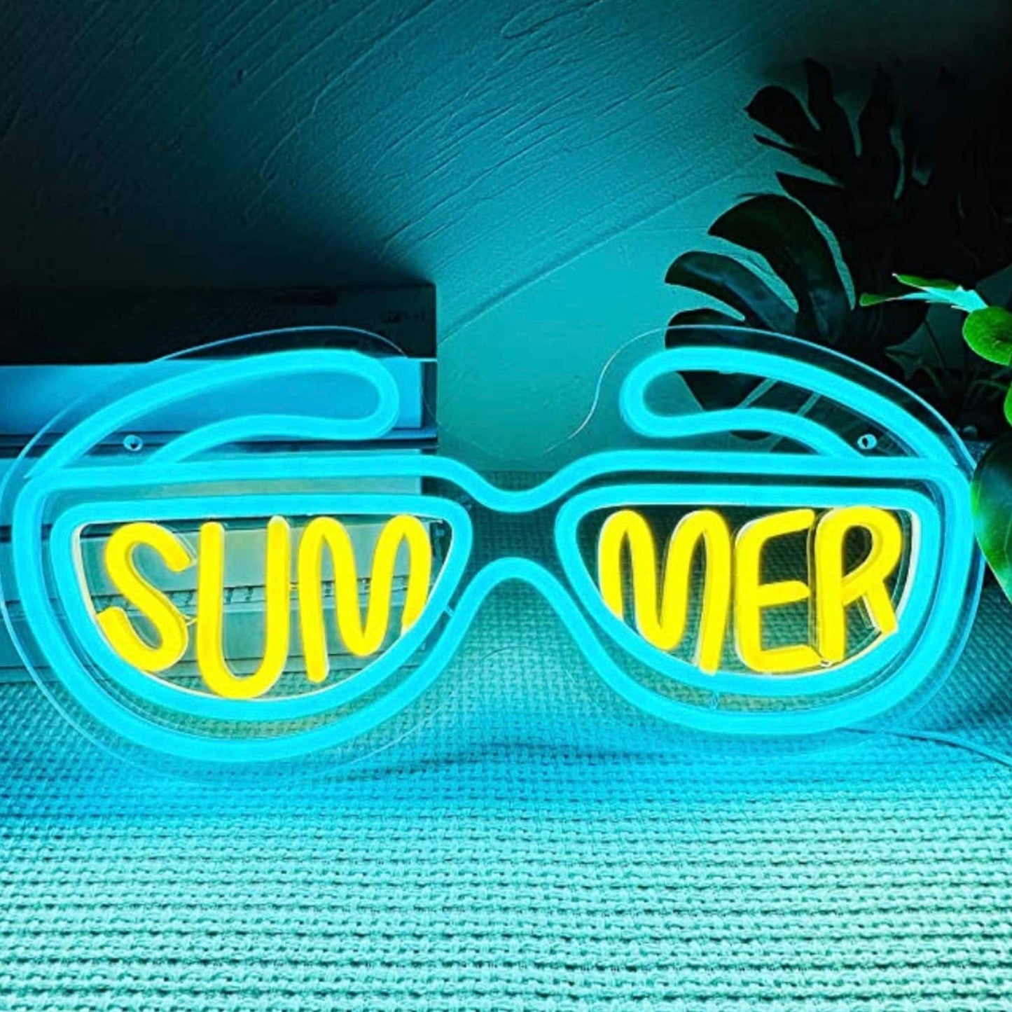 Fun Bright Blue Summer Sunglasses LED Night Light Room Wall Decoration