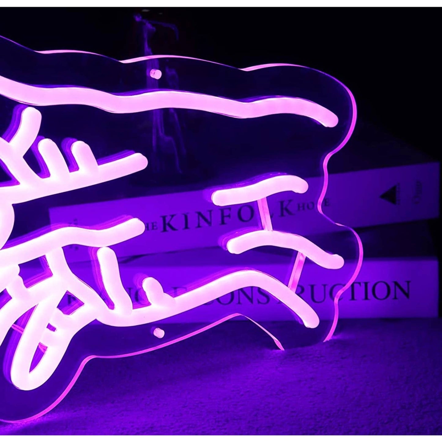 Lovely Bright Purple Romantic Touching Hands LED Night Light Room Wall Art Decor