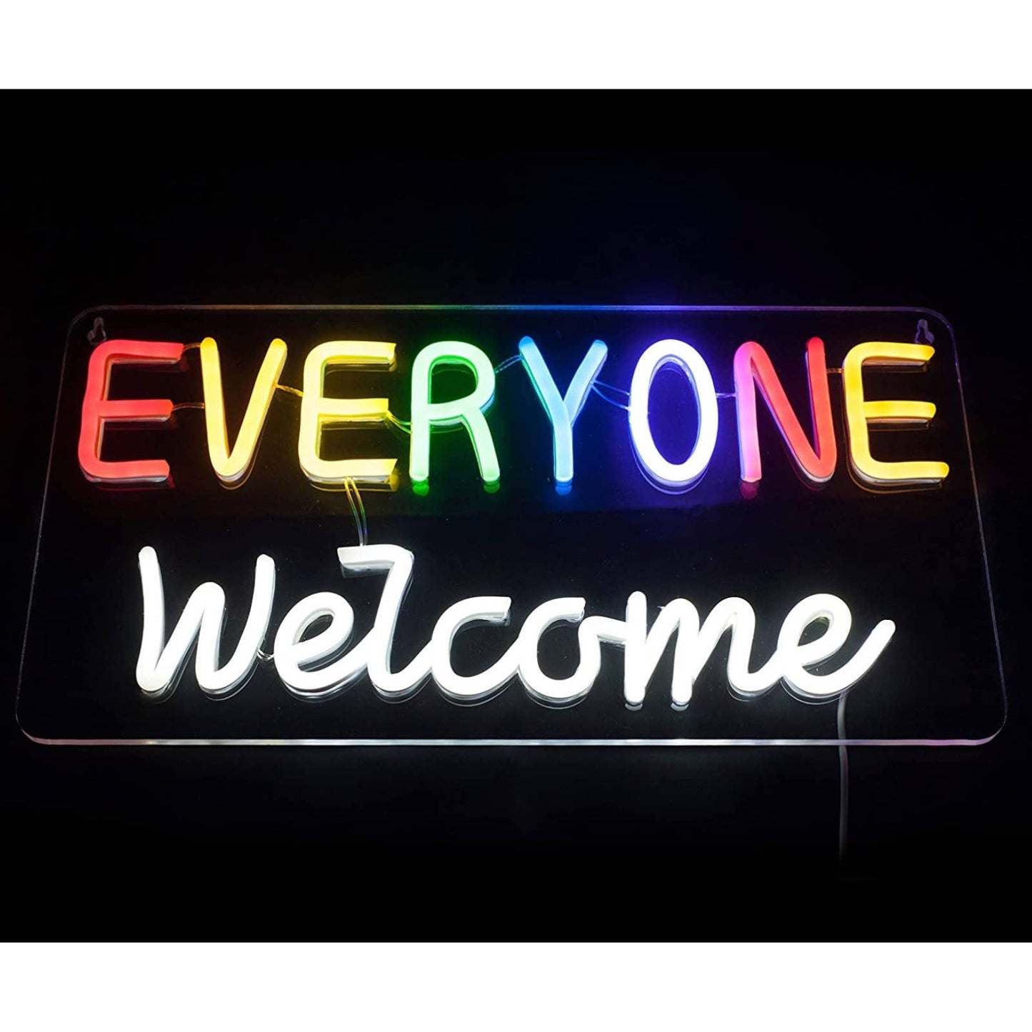 Lovely Bright Everyone Welcome LED Night Light Sign Pride Room Wall Decoration