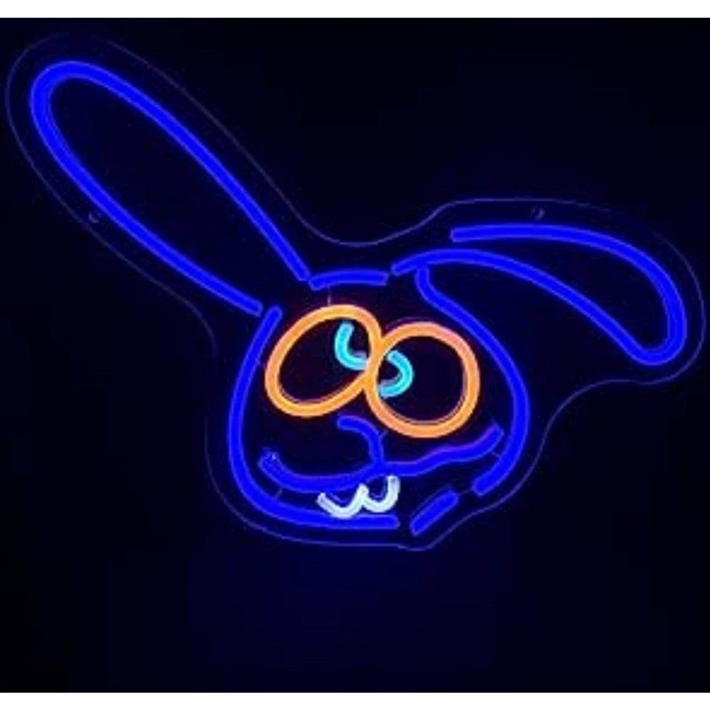 Vivid Bright Blue Funny Bunny Rabbit LED Night Light Cartoon Room Wall Decor