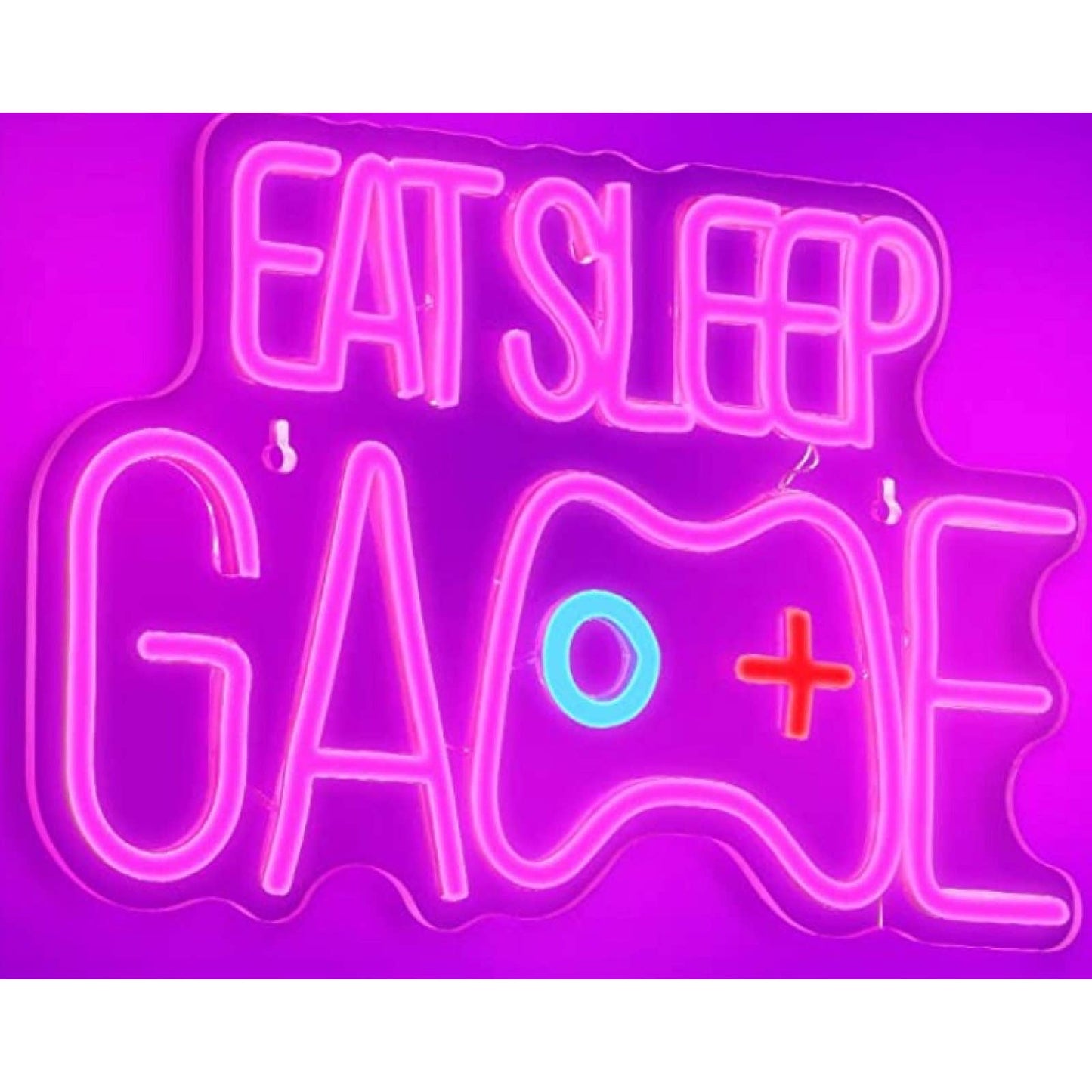 Lovely Bright Pink Eat Sleep Game Girl Gamer LED Night Light Room Wall Decoratio