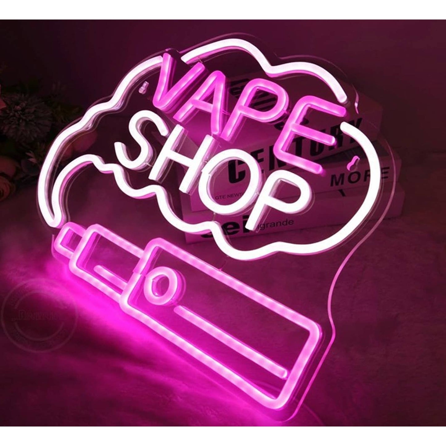 Vivid bright Pink “Vape Shop” LED Night Light Room Wall Shop Decor