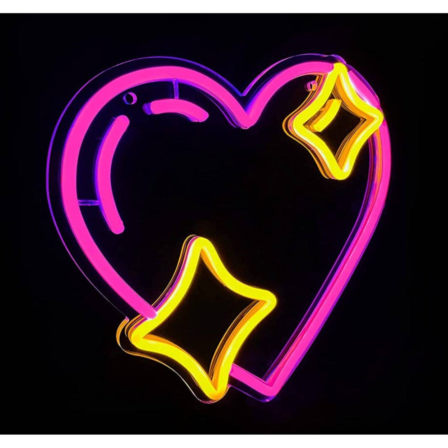 Lovely Bright Pink Sparking Heart LED Night Light Room Wall Decoration