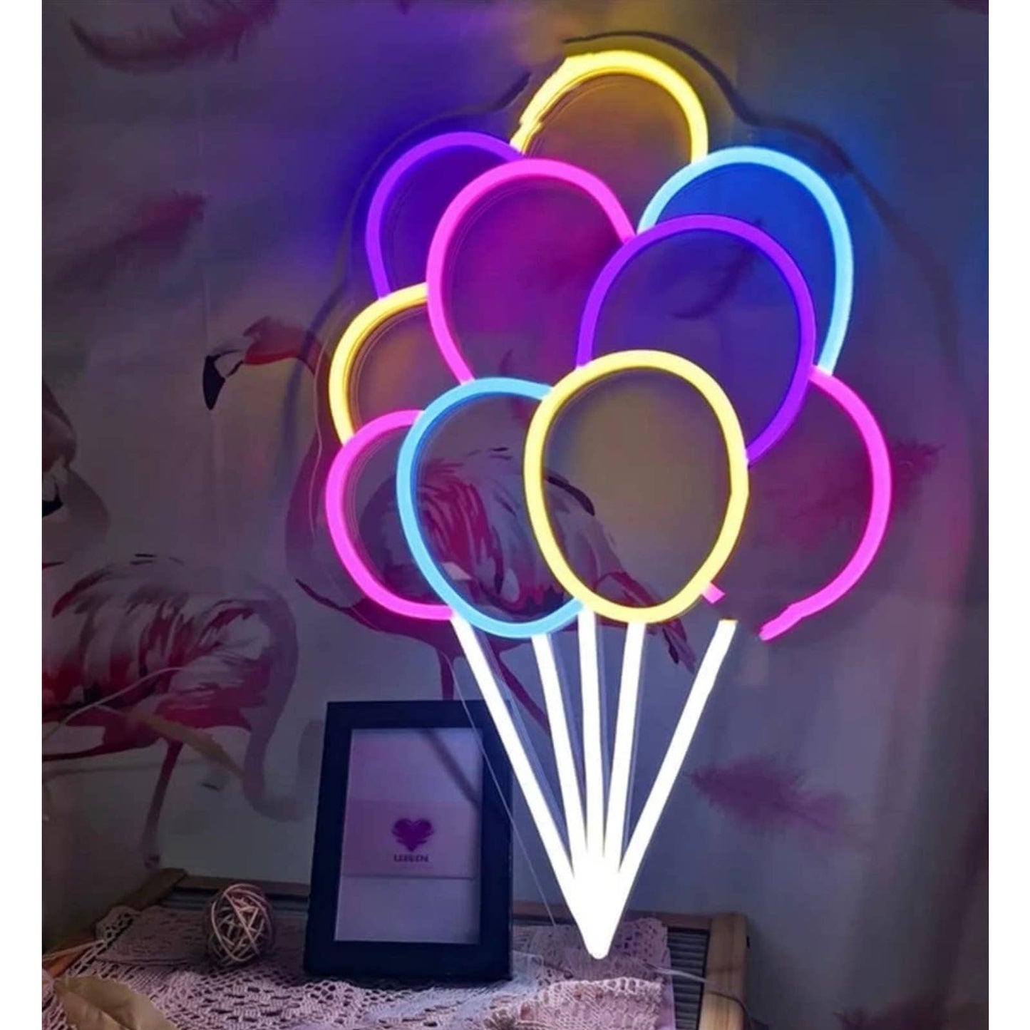 Fun Bight Vivid Colorful Balloons LED Night Light Party Room Wall Decoration