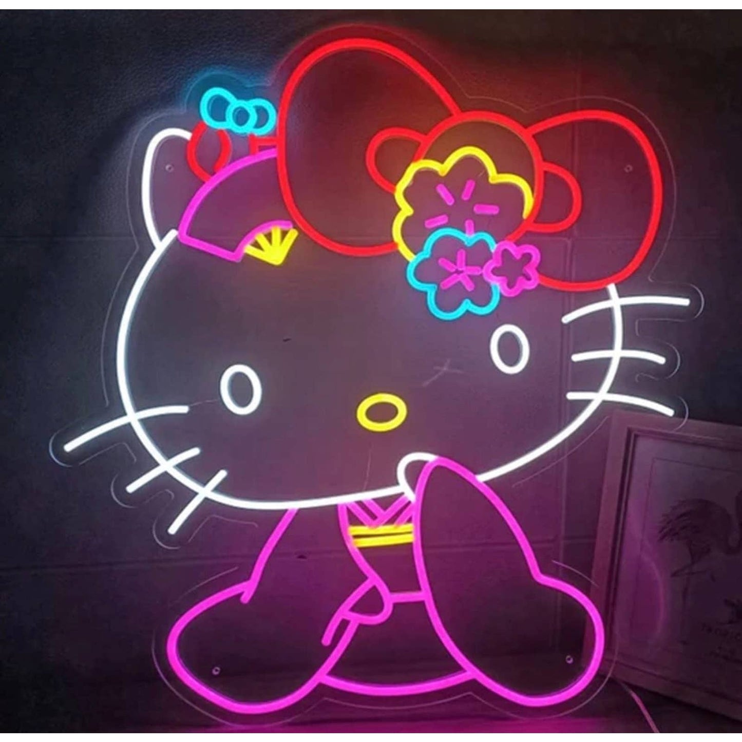 Super Cute Hello Kitty in Kimono Dress LED Night Light Japan Sanrio Anime Decor