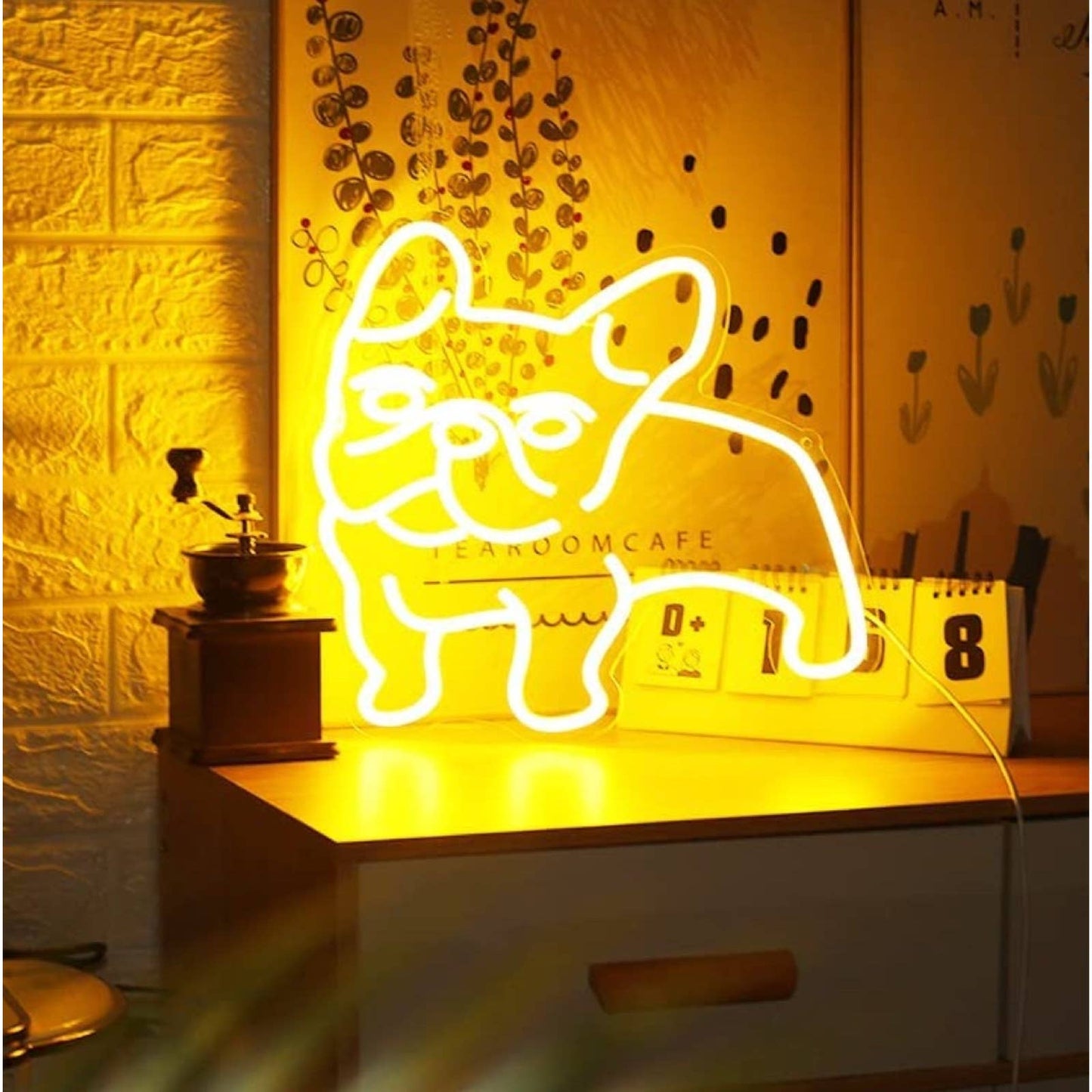 Lovely Bright Warm French Bulldog Frenchie LED Night Light Puppy Dog Room Wall D