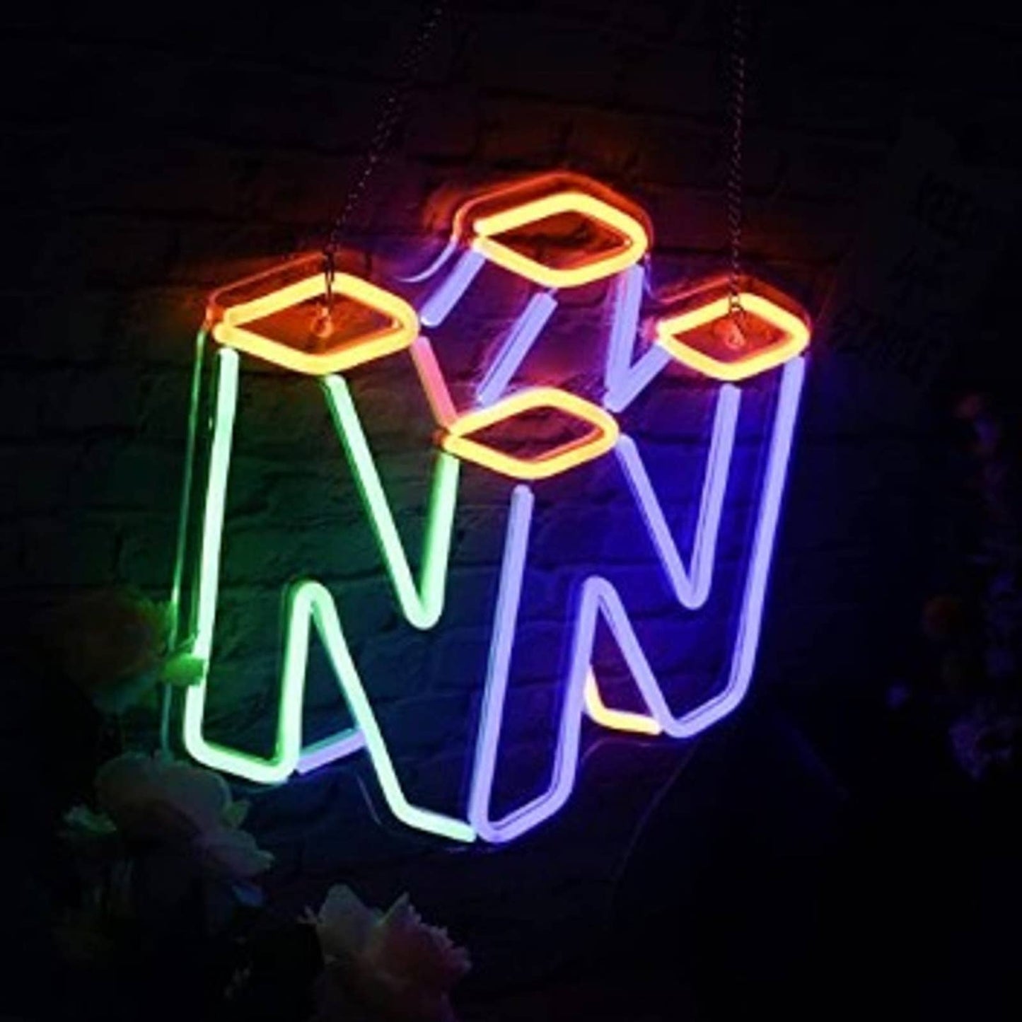 Fun Vivid Bright Nintendo N64 3D Logo LED Night Light Game Room Wall Decoration