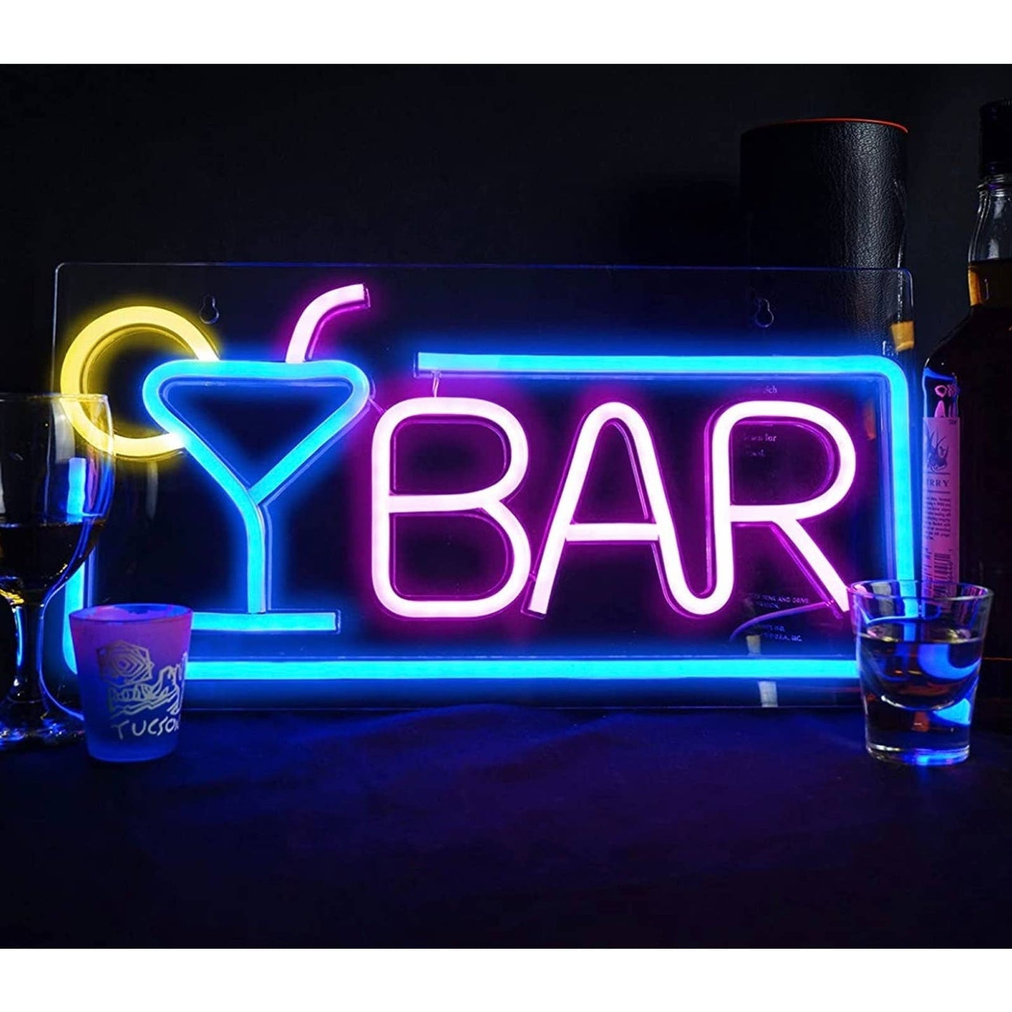 Vivid Bright Pink / Blue Bar LED Night Light Room Wall Decoration