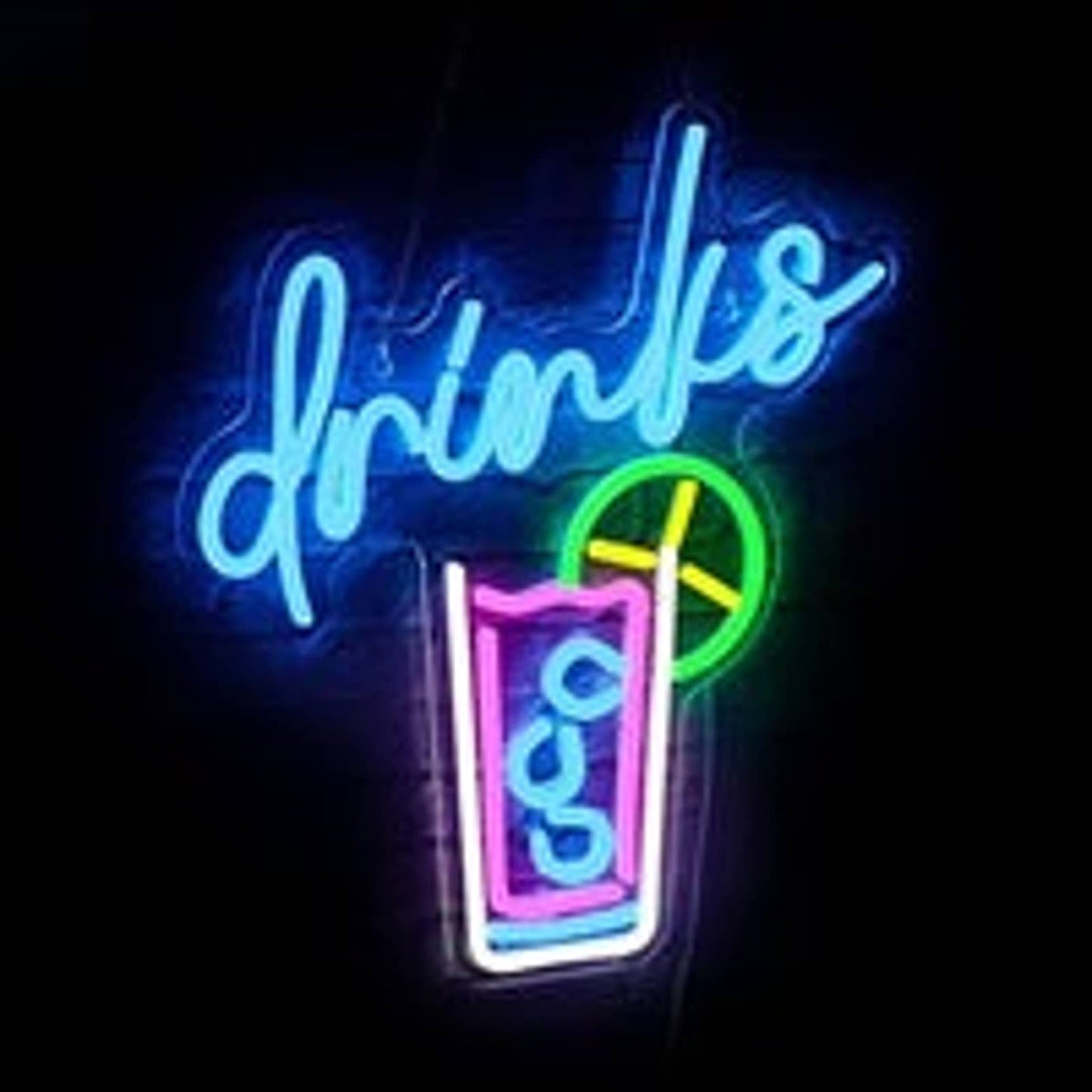 Fun Bright Tropical Vacation Drinks LED Night Light Room Party Wall Decoration