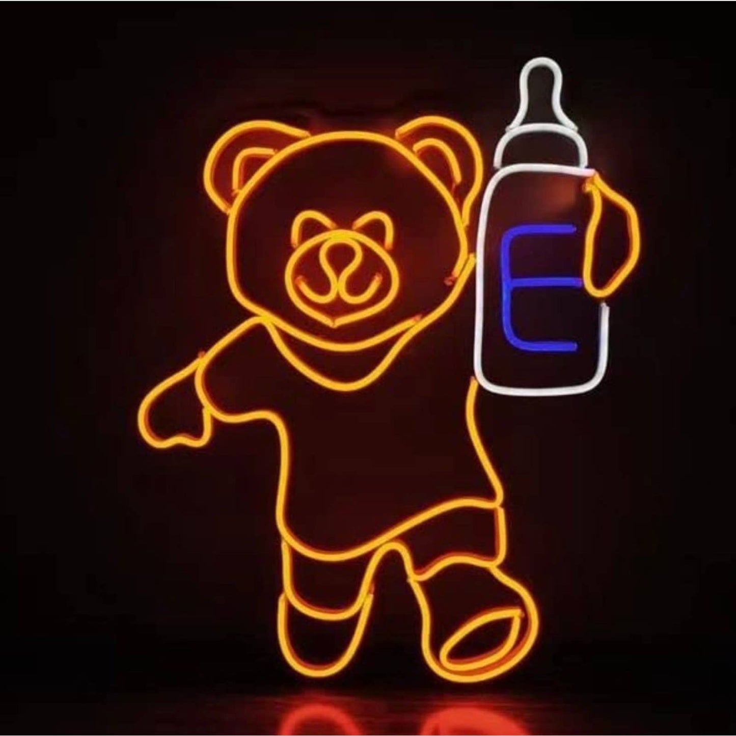 Lovely Large Bright Colorful Teddy Bear with a Baby Bottle LED Light Nursery Roo