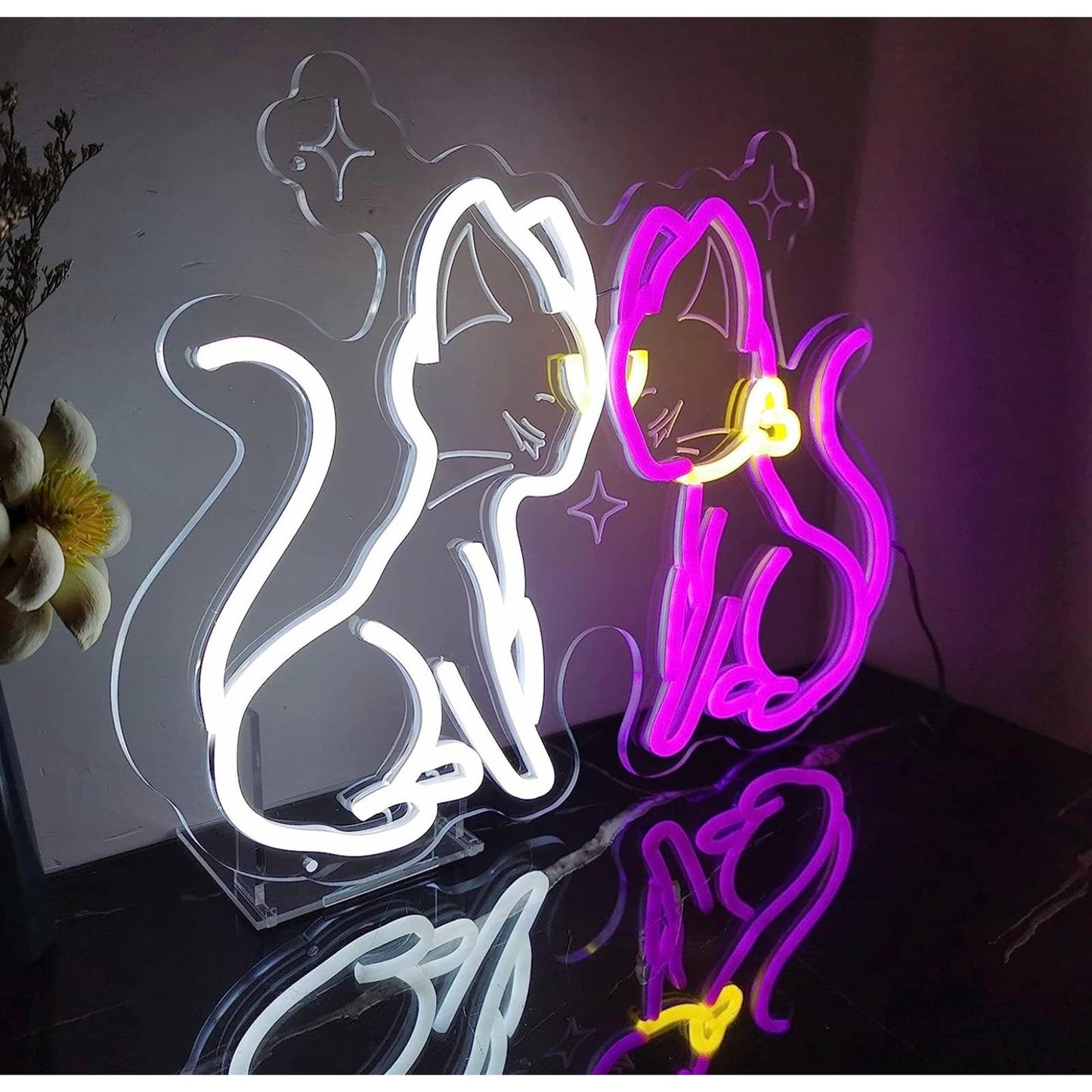 Lovely Bright Luna & Artemis Kitty Cat Sailor Moon LED Night Light Anime Room Wa