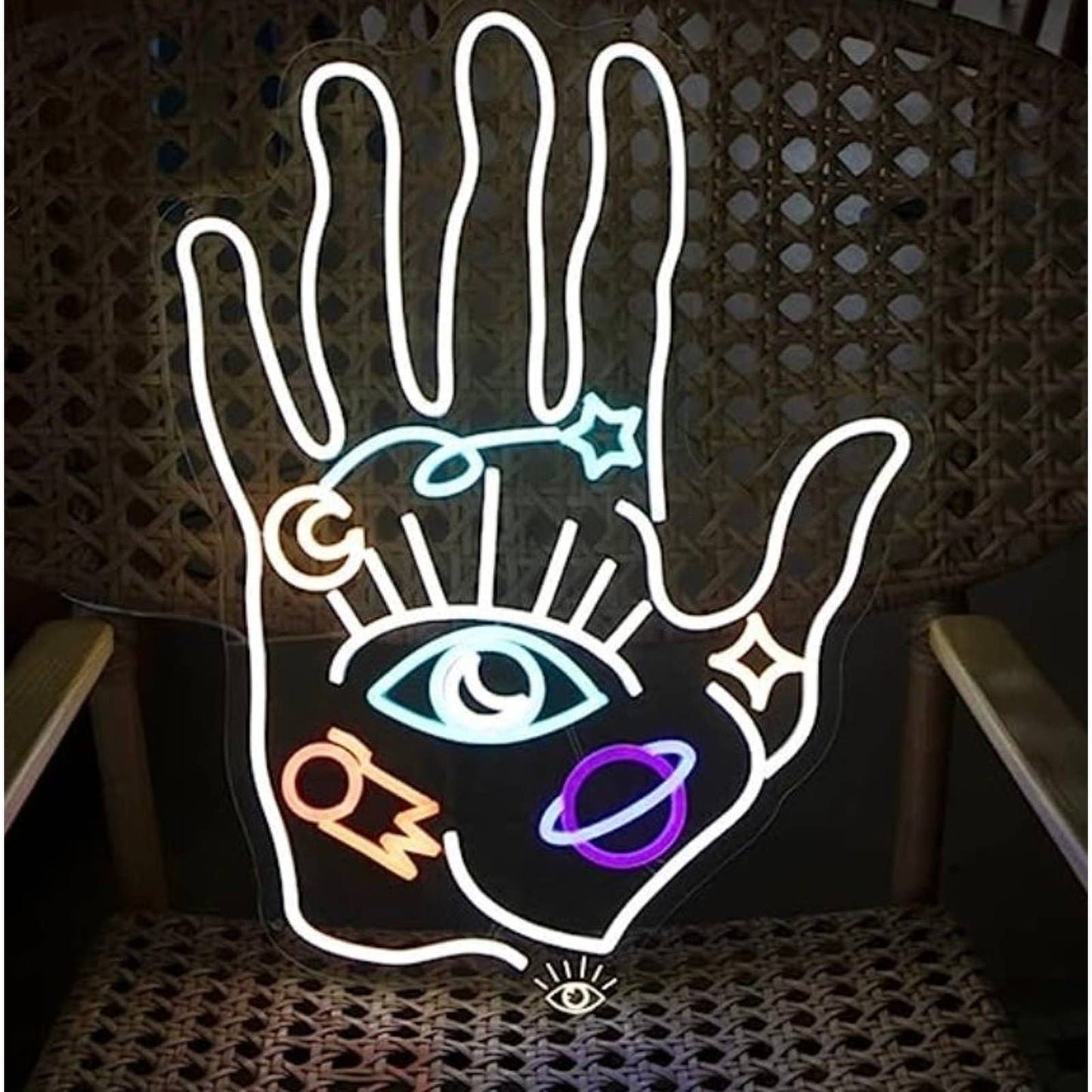 Lovely Bright Galaxy Universe Hand Eye LED Night Light Room Wall Art Decor