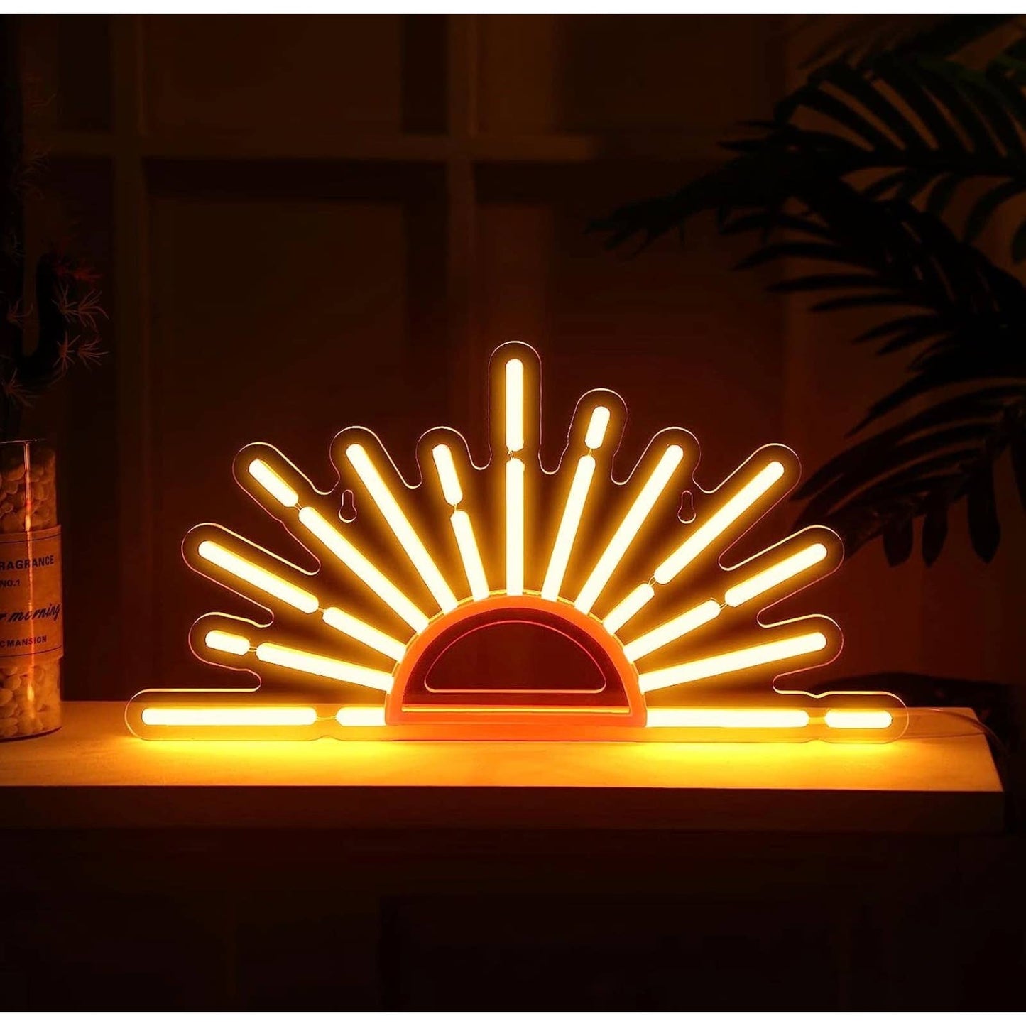 Lovely Bright Orange / Yellow Rising Sun LED Night Light Room Wall Decoration