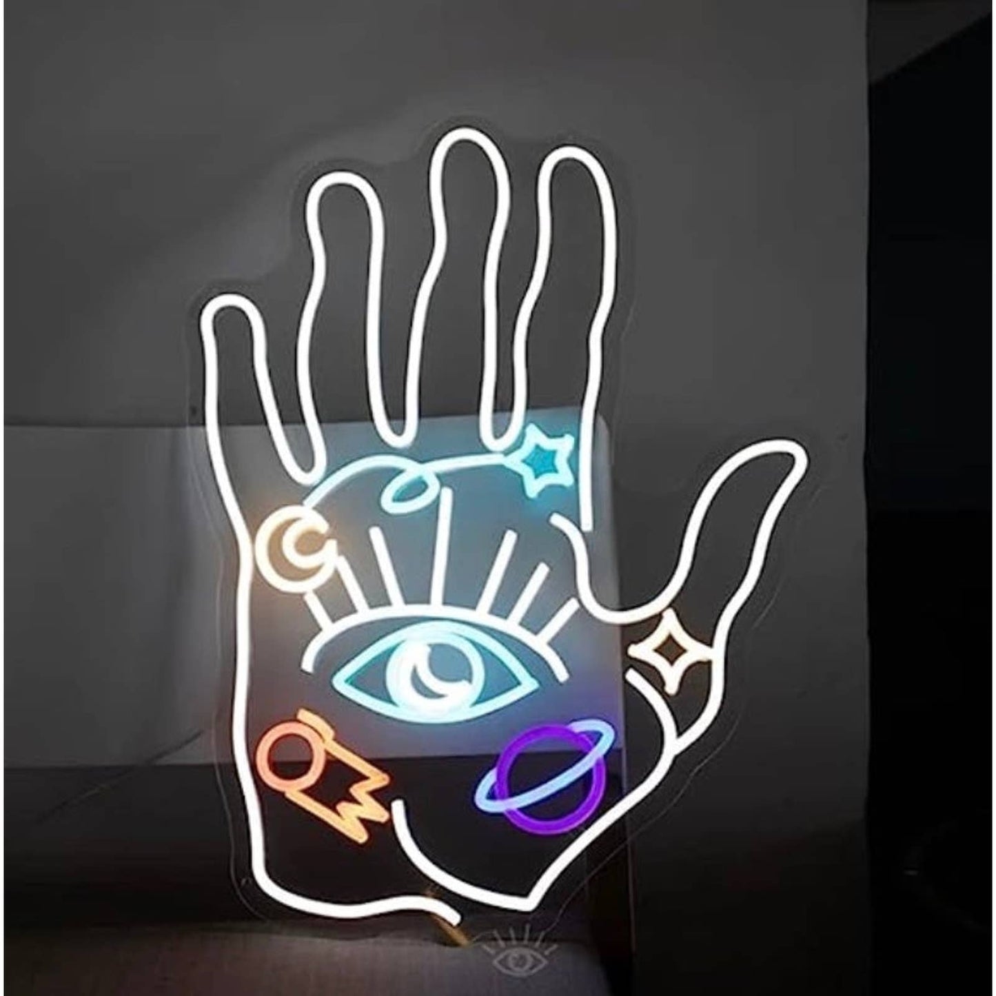 Lovely Bright Galaxy Universe Hand Eye LED Night Light Room Wall Art Decor