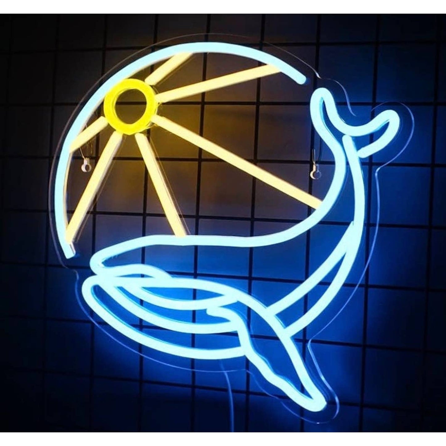 Lovely Cool Bright Whale Sunlight LED Night Light Room Wall Art Decortaion