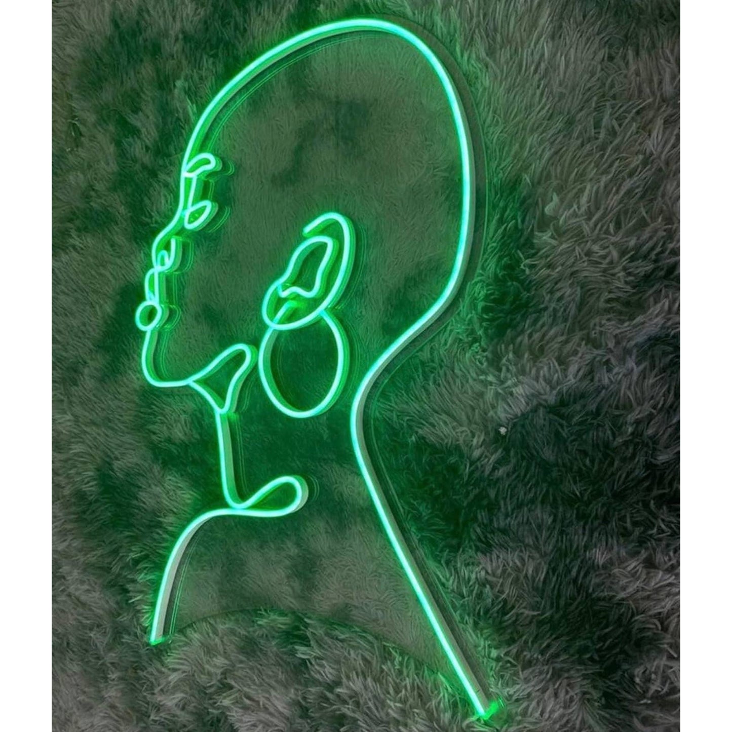 Lovely Bright Vivid Green Silhouette of a Woman LED Night Light Room Wall Art De