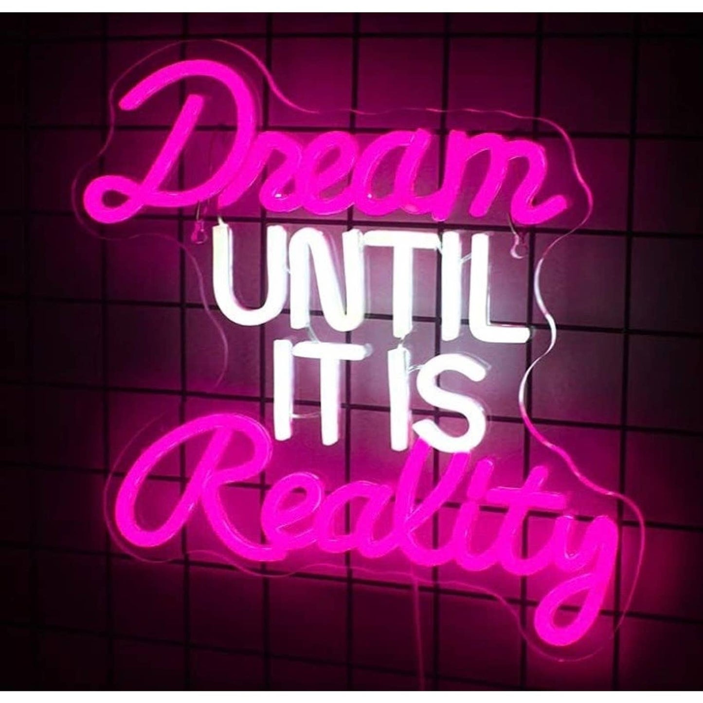 Lovely Bright Empowering “Dream Until it’s Reality” LED Night Light Room Wall De