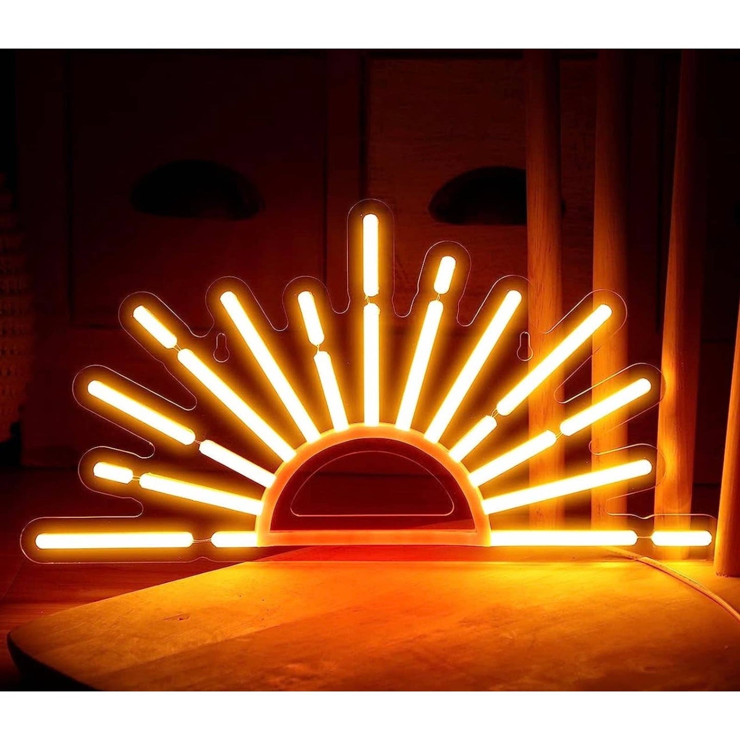 Lovely Bright Orange / Yellow Rising Sun LED Night Light Room Wall Decoration