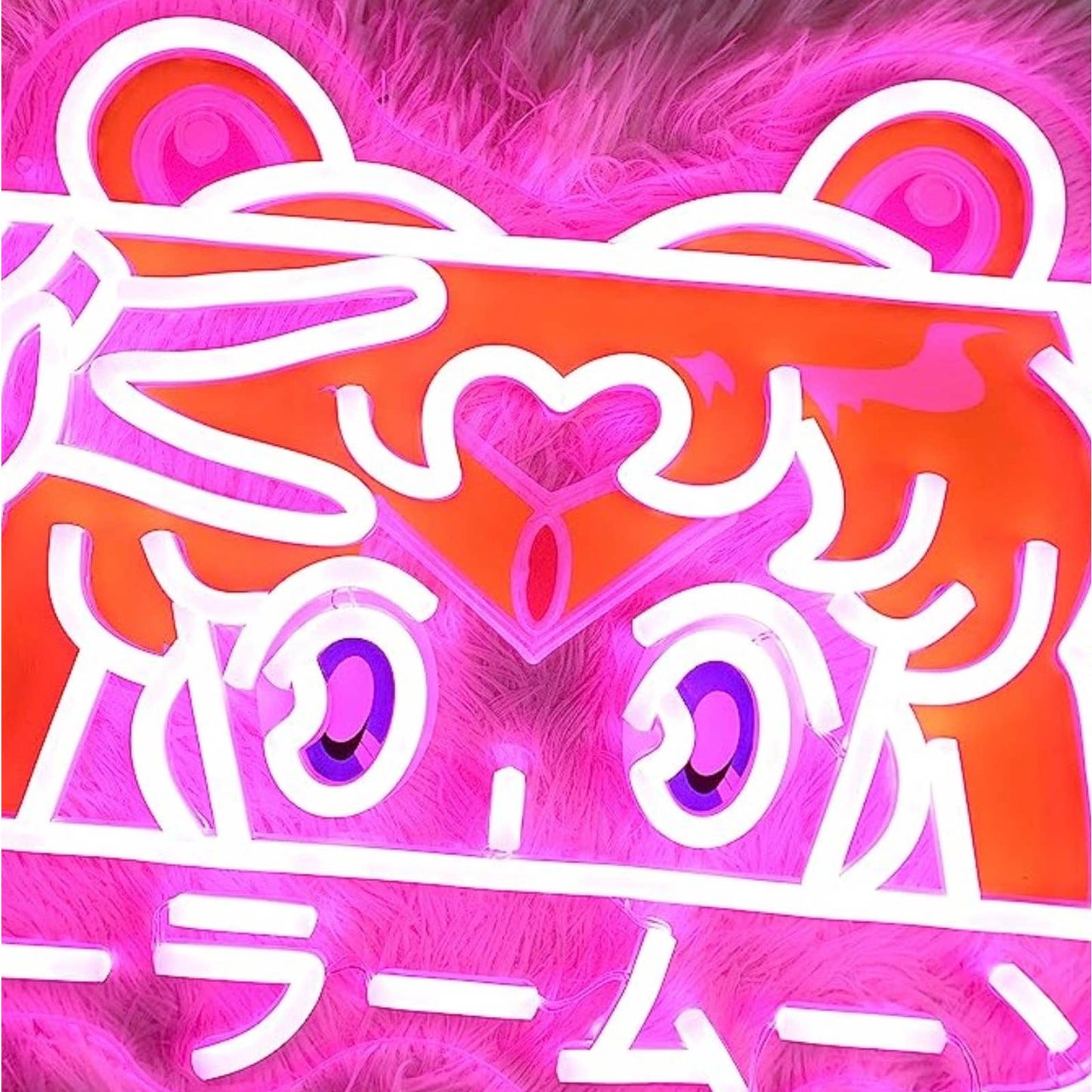 Lovely Bright Pink Sailor Moon Face LED Night Light Japan Anime Room Wall Art De