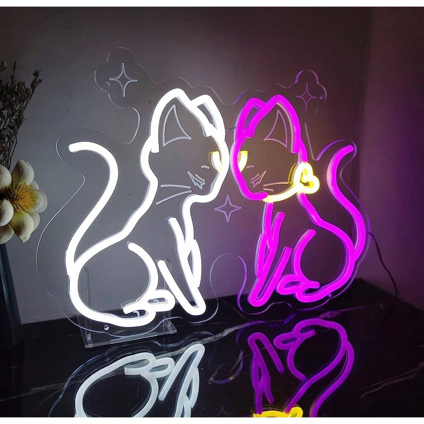 Lovely Bright Luna & Artemis Kitty Cat Sailor Moon LED Night Light Anime Room Wa