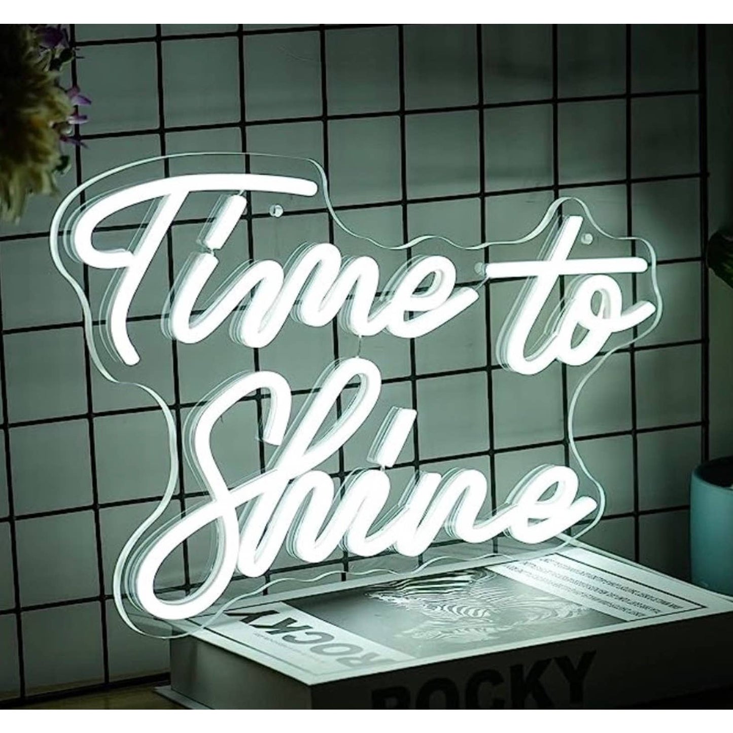 Lovely Bright Cool White “Time to Shine” Inspiring LED Night Light Motivation De