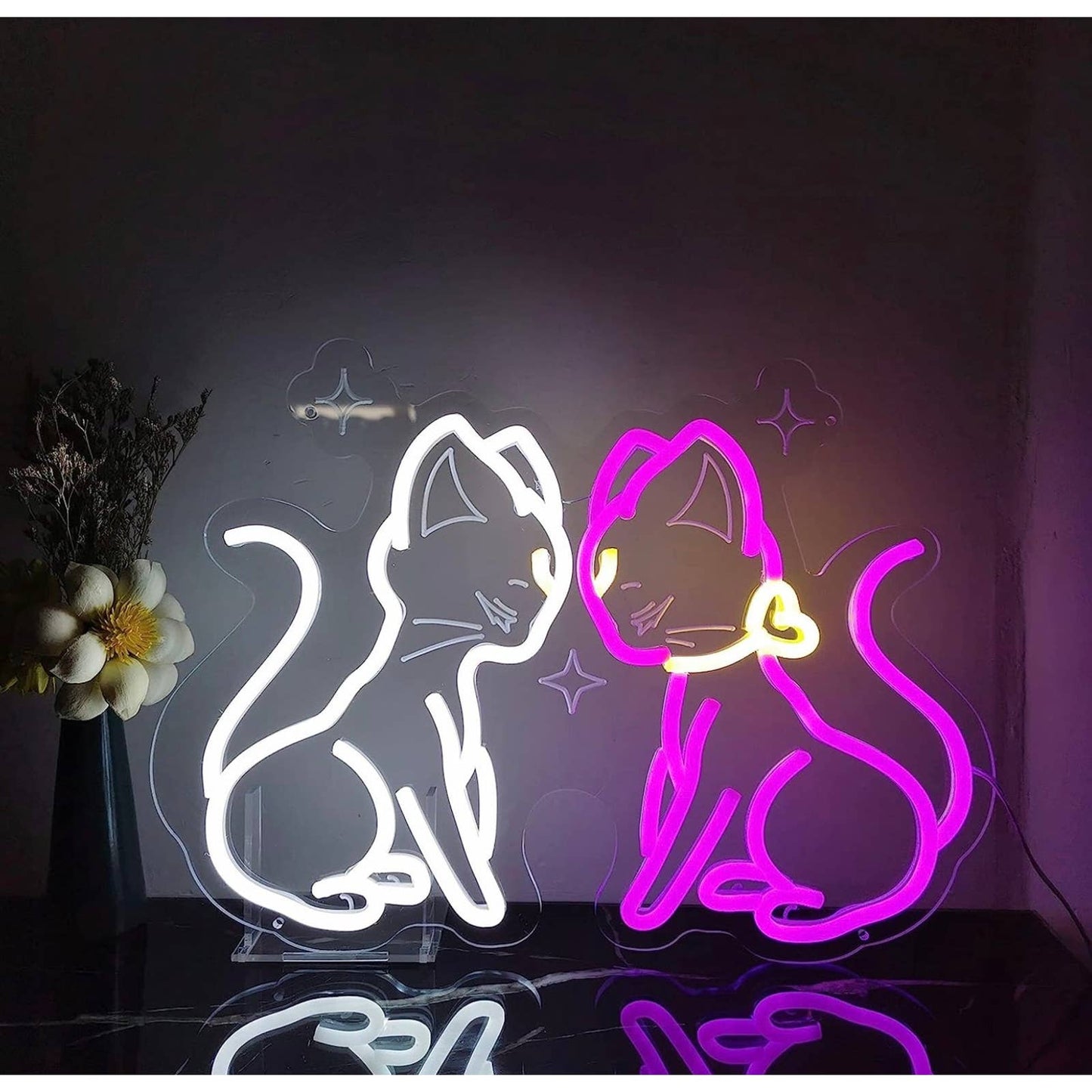 Lovely Bright Luna & Artemis Kitty Cat Sailor Moon LED Night Light Anime Room Wa