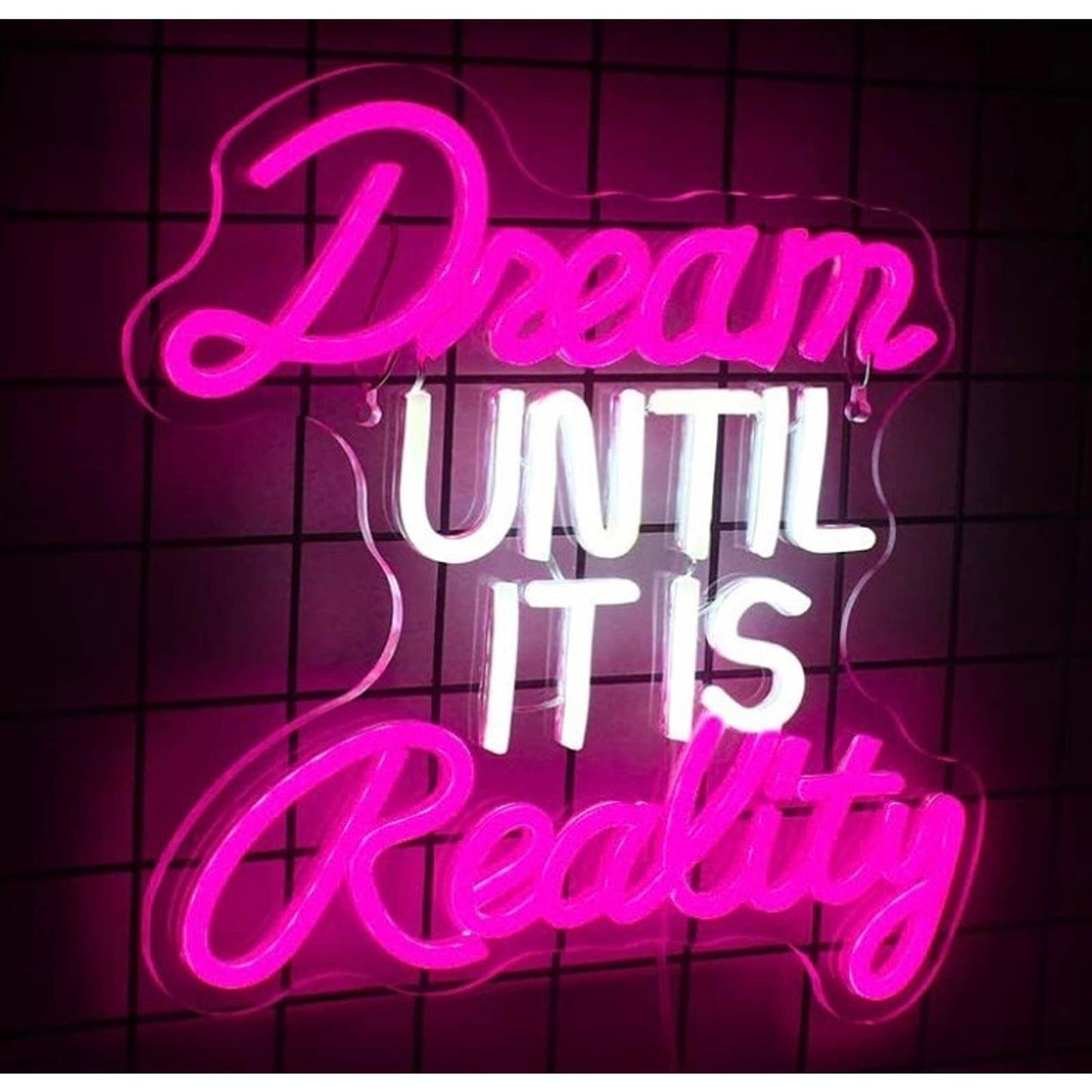 Lovely Bright Empowering “Dream Until it’s Reality” LED Night Light Room Wall De