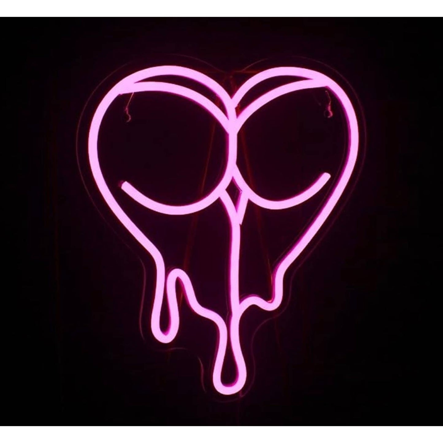 Lovely Bright Hot Pink Melting Heart Booty LED Night Light Room Wall Decoration