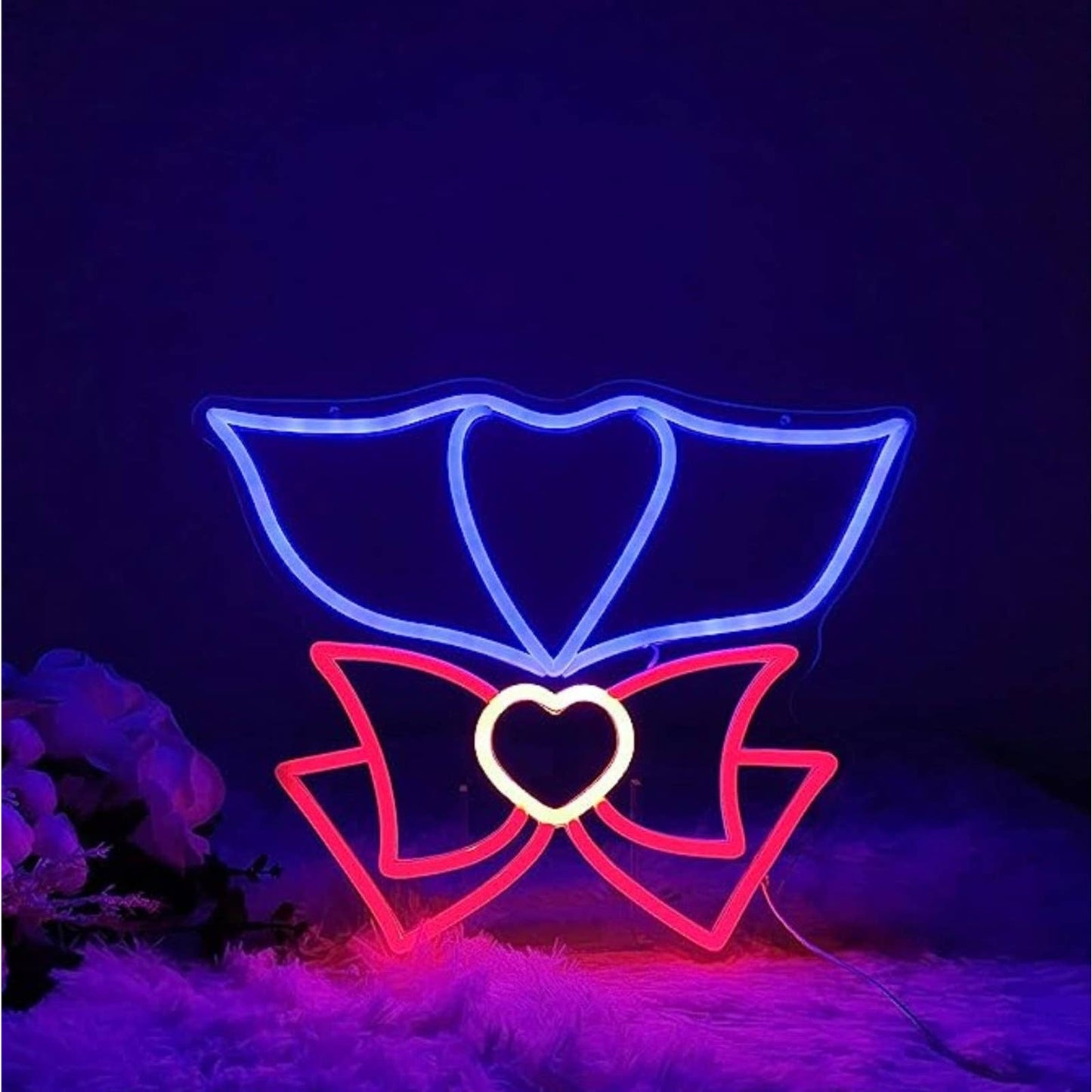 Lovely Bright Sailor Moon Bow Tie LED Night Light Japan Anime Room Wall Decor