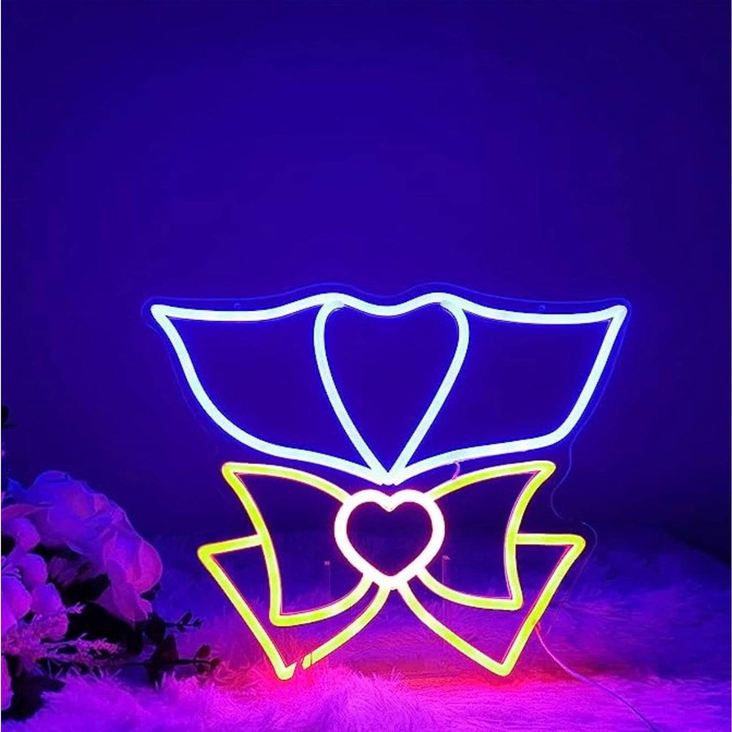 Lovely Bright Sailor Moon Bow Tie LED Night Light Japan Anime Room Wall Decor