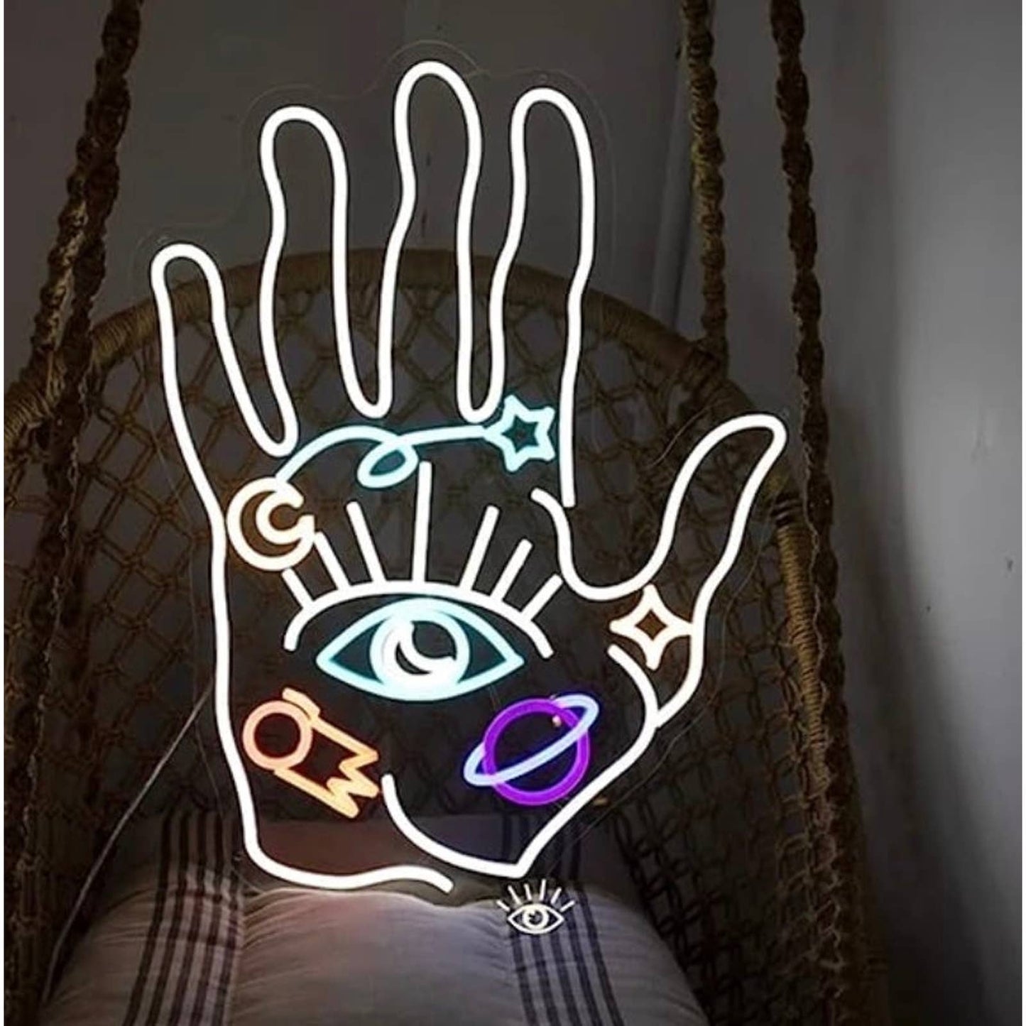 Lovely Bright Galaxy Universe Hand Eye LED Night Light Room Wall Art Decor