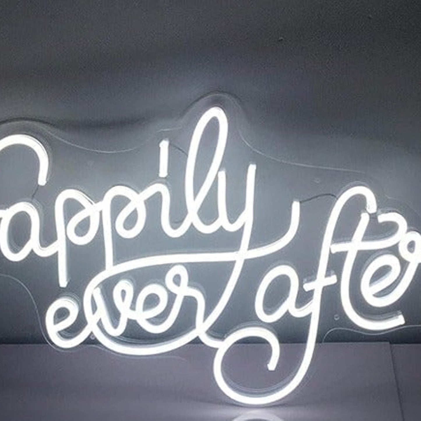 Lovely Vivid Bright White “Happily Ever After” LED Night Light Room Wall Decor