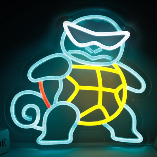 Fun Bright Blue CoolTurtle LED Night Light Pokemon Anime Decoration
