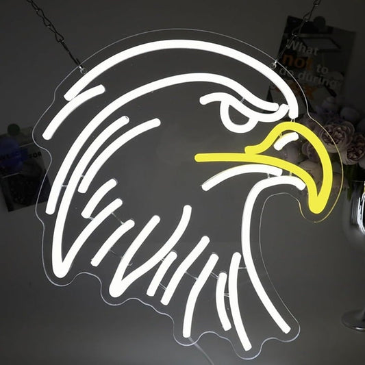 Vivid Bright White Bald Eagle Head LED Night Light Room Wall Decoration