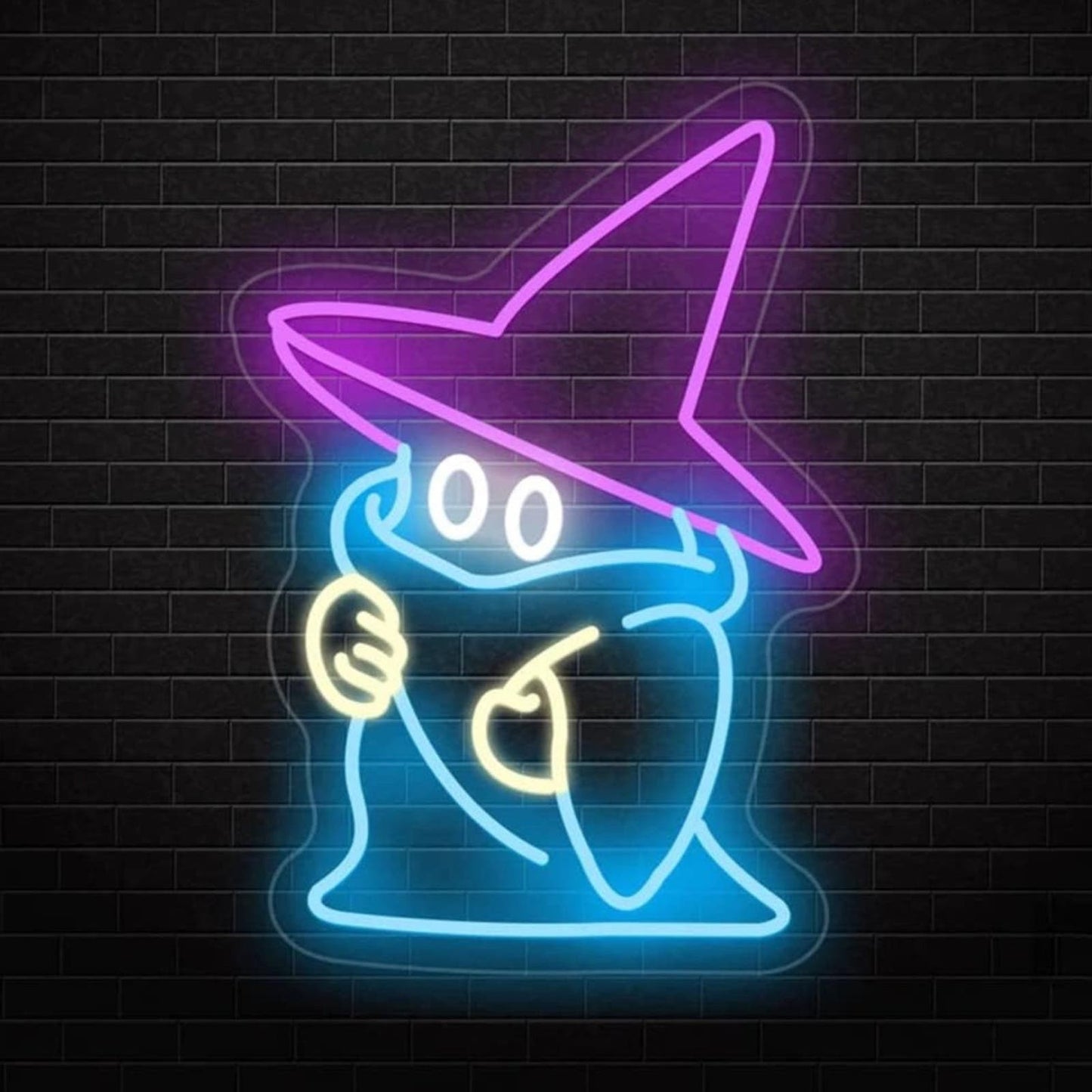 Fun Bright Final Fantasy Black Mage LED Night Light Video Game Room Wall Decor