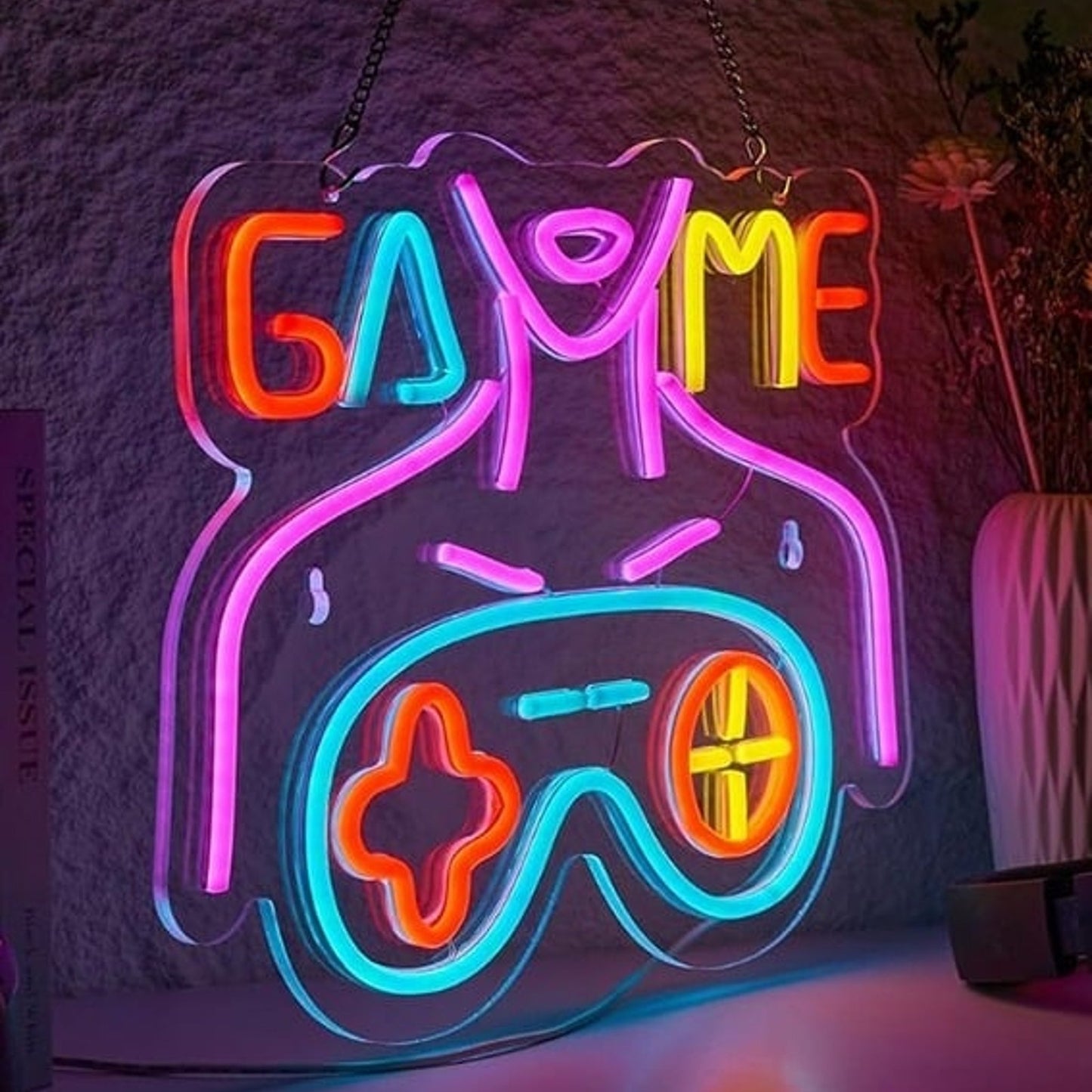 Fun Bright Color Game Woman LED Night light Room Wall Arcade Decor