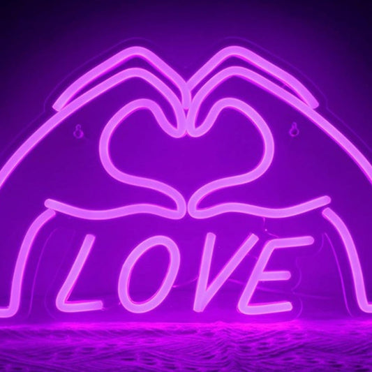 Lovely Bright Love Heart Hands LED Night Light Room Wall Decoration