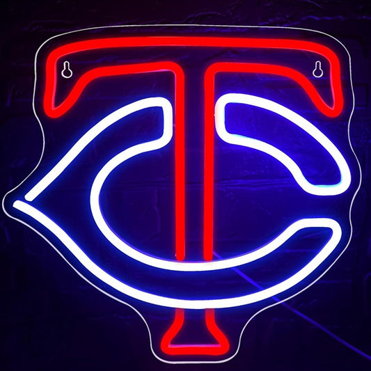 Vivid Bright Minnesota Twins LED Night Light MLB Baseball Sports Room Wall Decor