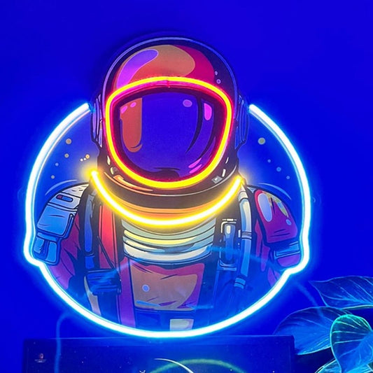 Fun Bright Color Astronaut in Space LED Night Light Room Wall Decoration