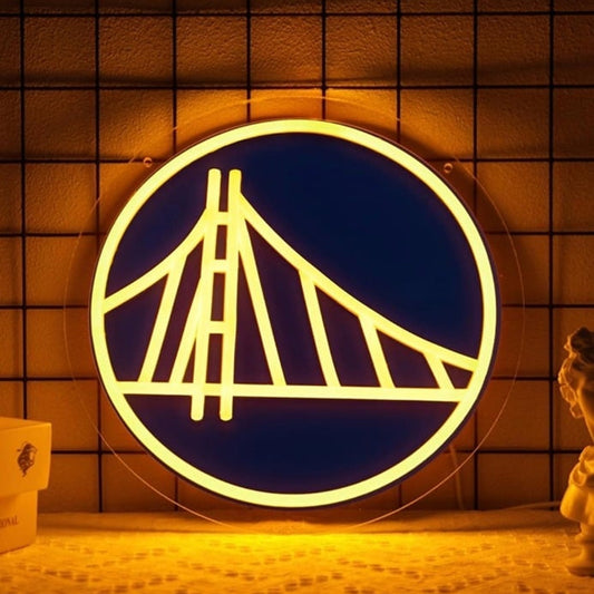 Bright Golden State Warriors LED Night Light NBA Basketball Room Wall Decor